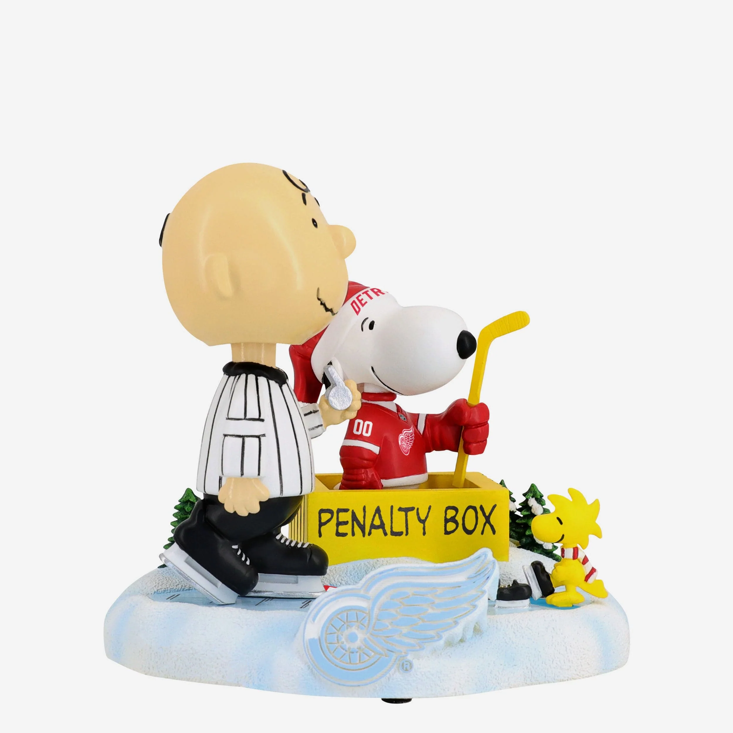 Detroit Red Wings Peanuts Penalty Box Mini Bobblehead Scene