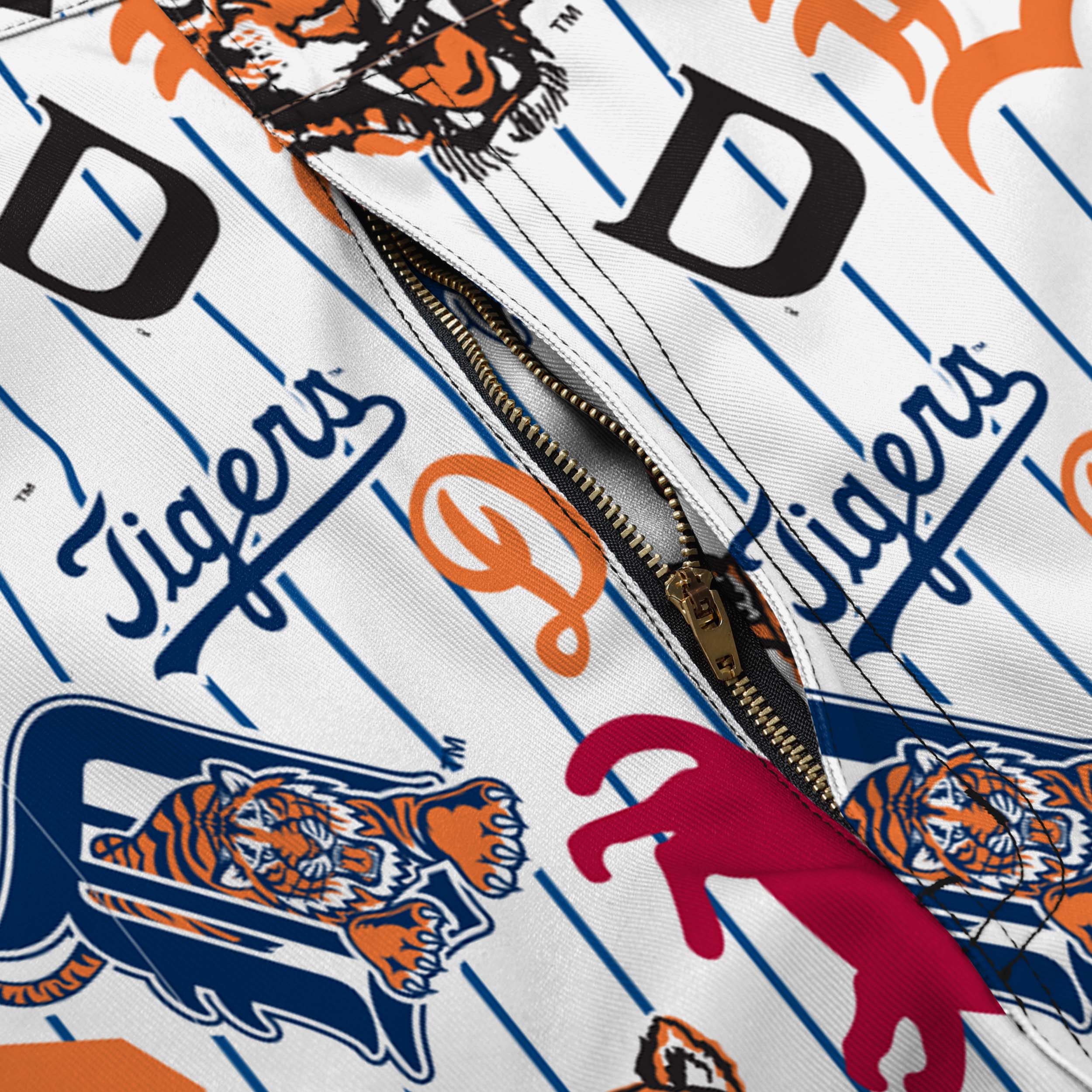 Detroit Tigers Mens Historic Print Bib Shortalls - Image 6