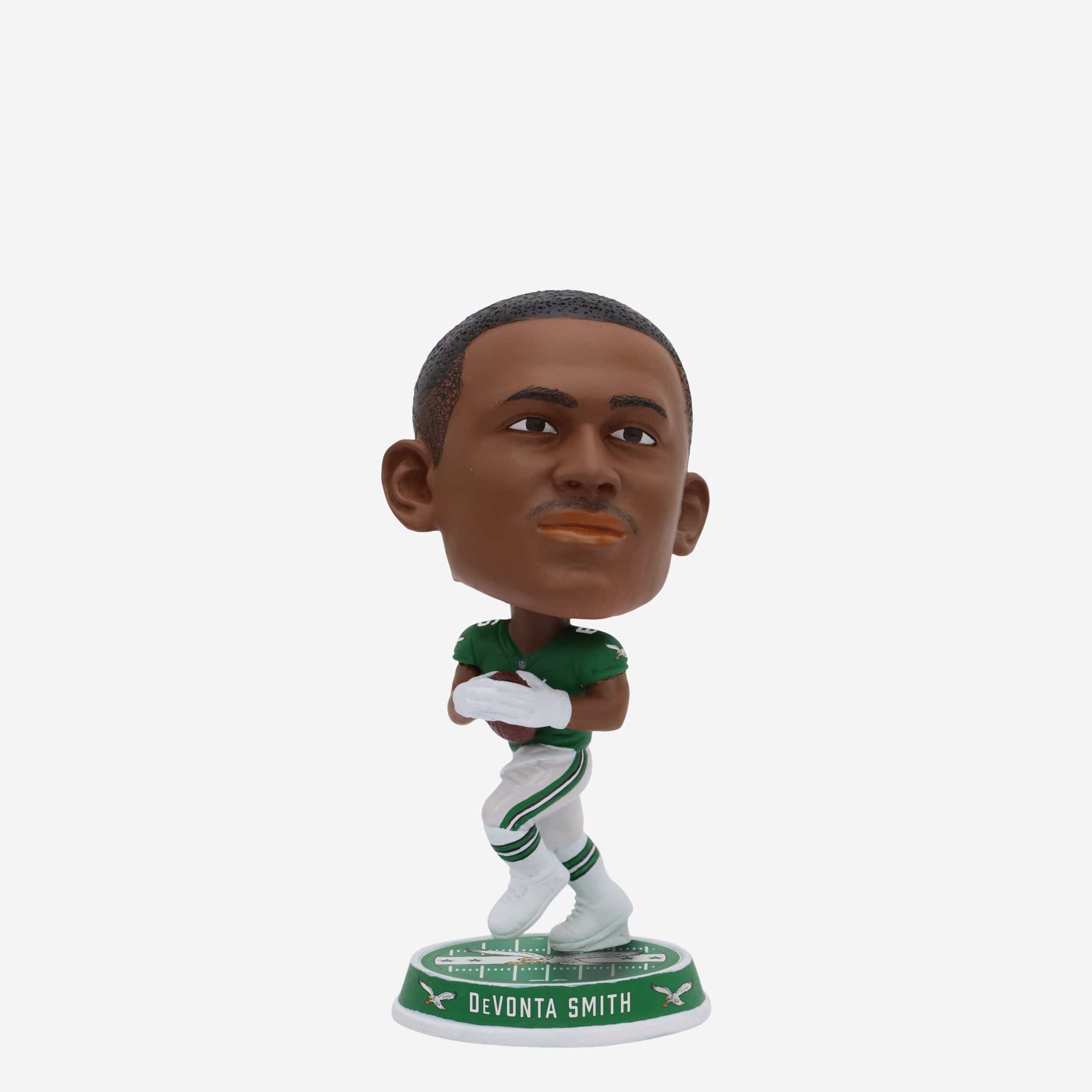 DeVonta Smith Philadelphia Eagles Kelly Green Uniform Field Stripe Mini Bighead Bobblehead