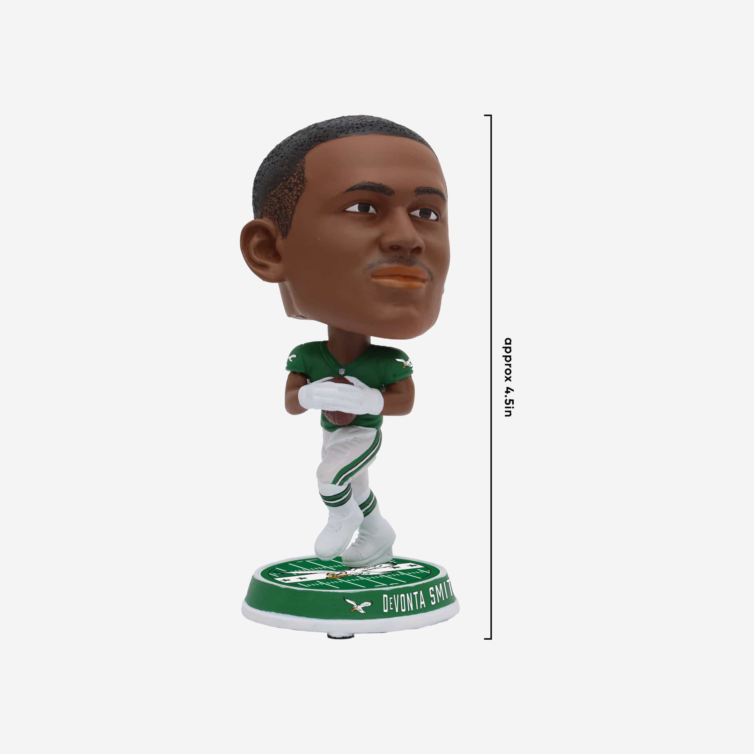 DeVonta Smith Philadelphia Eagles Kelly Green Uniform Field Stripe Mini Bighead Bobblehead - Image 4