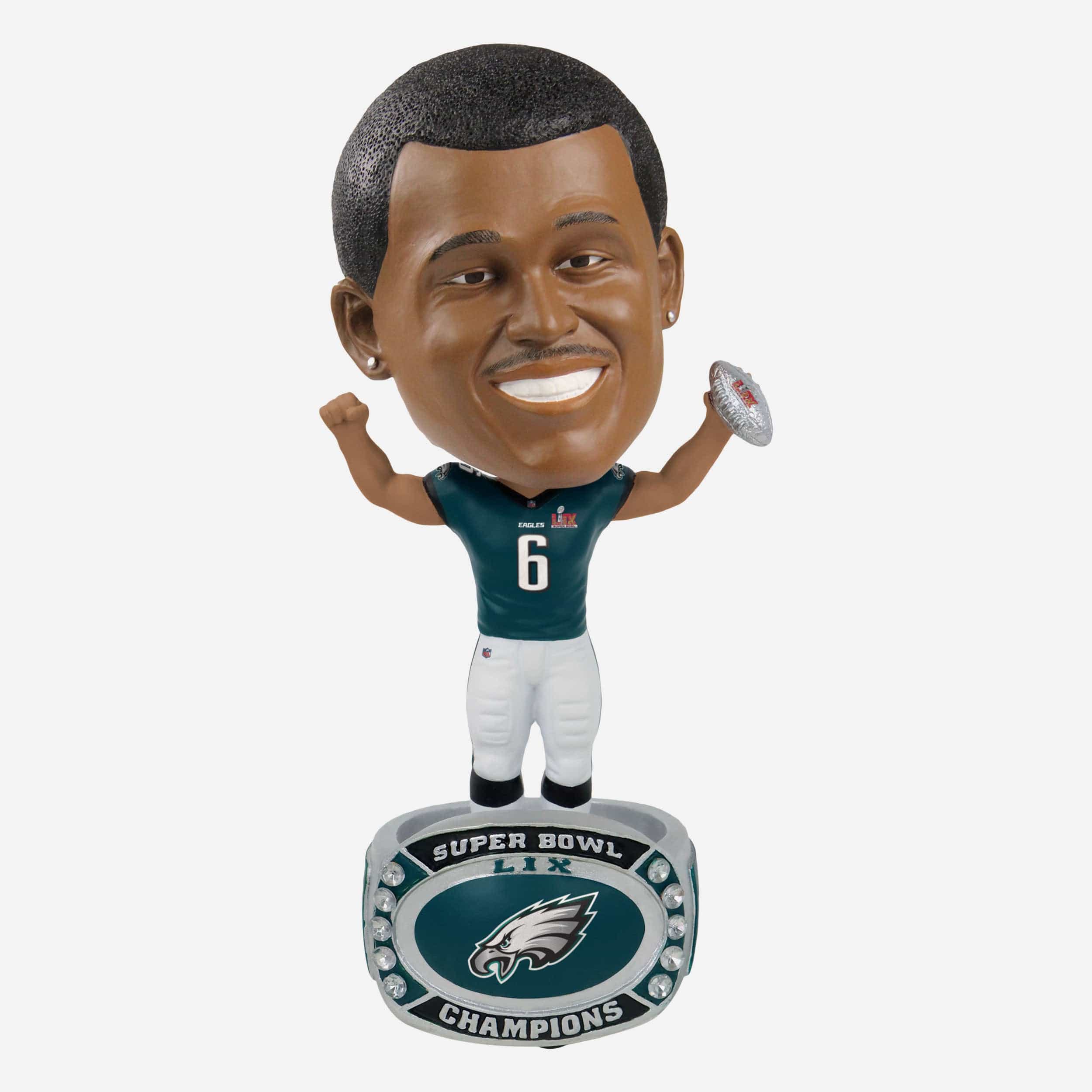 DeVonta Smith Philadelphia Eagles Super Bowl LIX Champions Ring Base Bighead Bobblehead