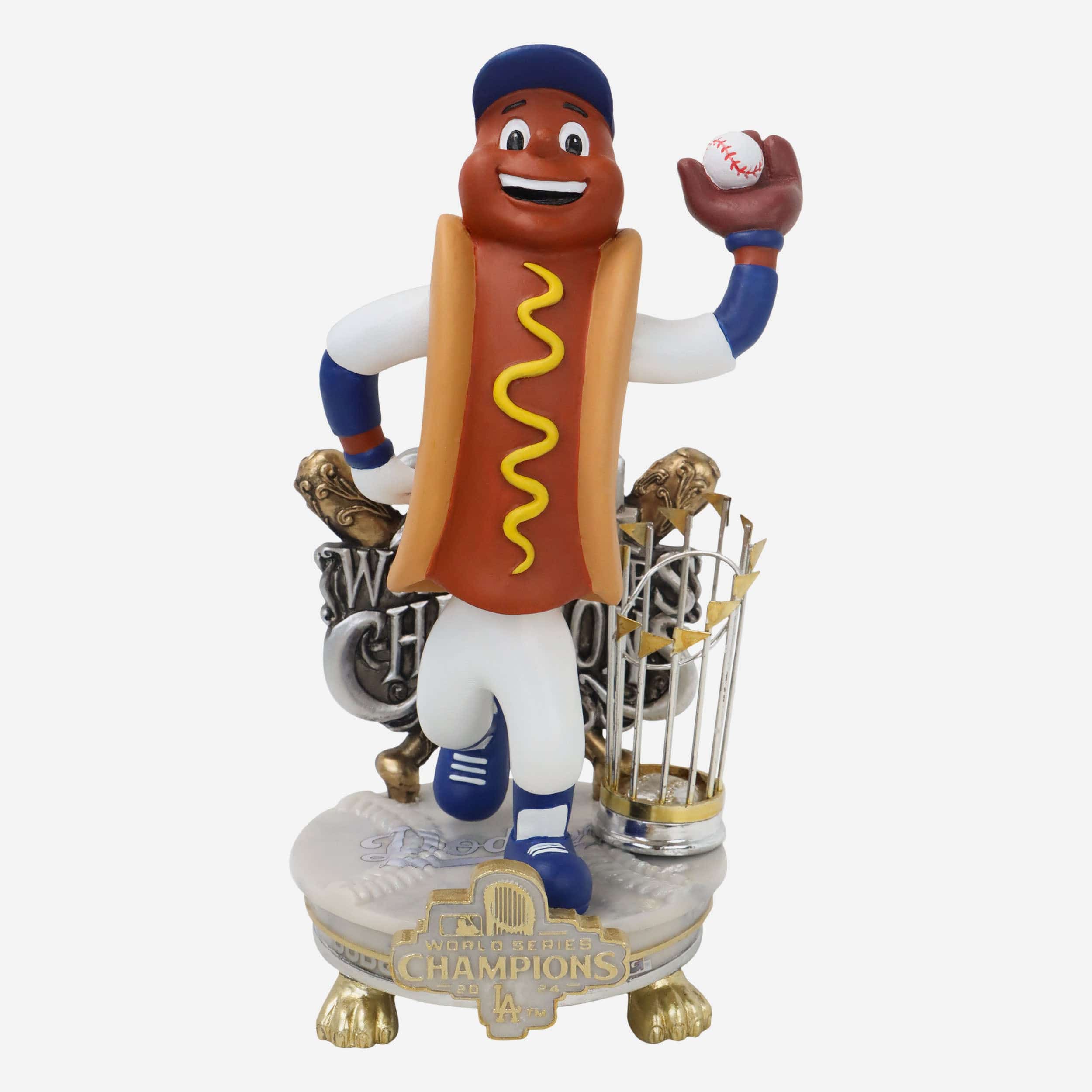 Dodger Dog Los Angeles Dodgers 2024 World Series Champions Mascot Alternate Jersey Celebration Bobblehead