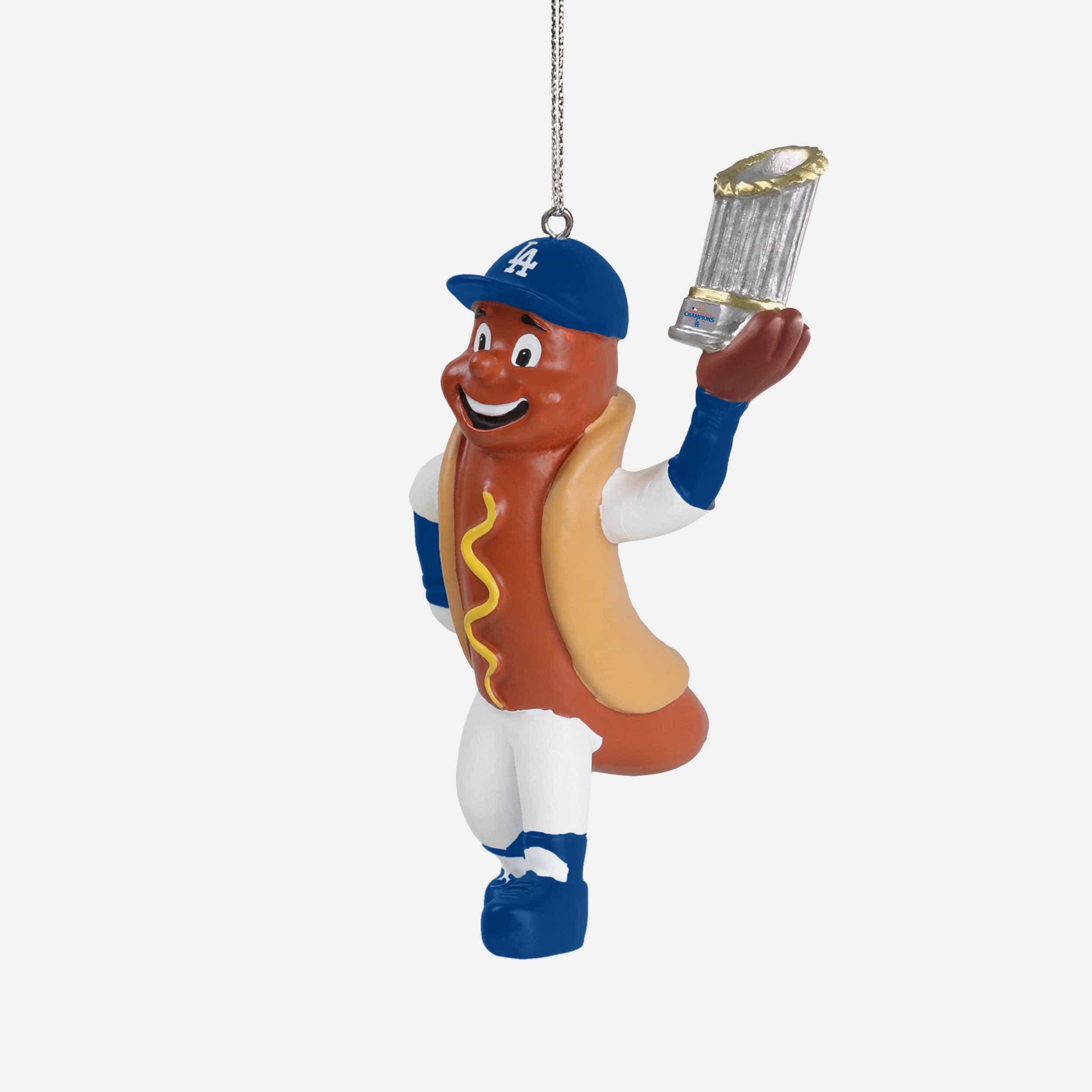 Dodger Dog Los Angeles Dodgers 2024 World Series Champions Mascot Ornament - Image 2