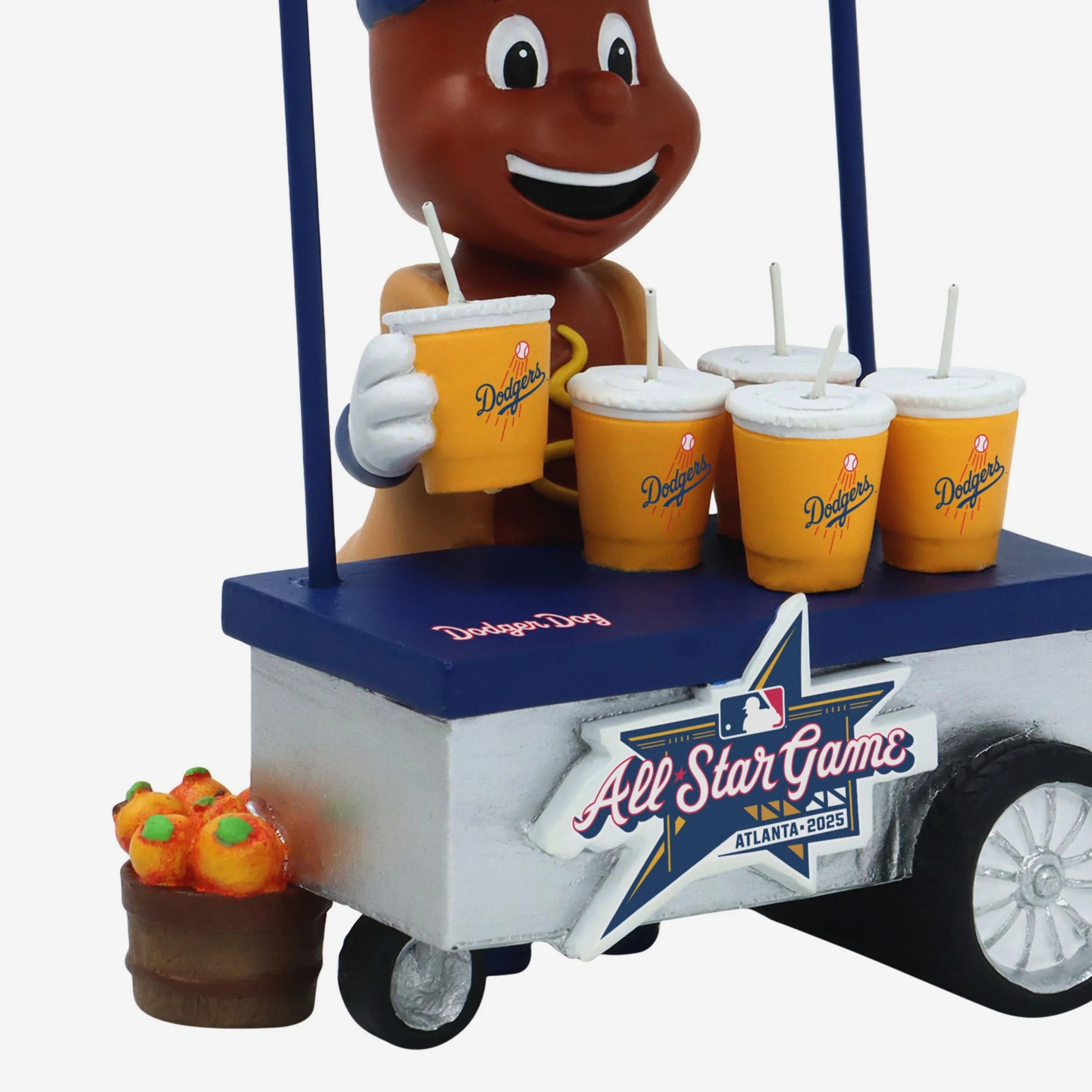 Dodger Dog Los Angeles Dodgers 2025 MLB All-Star Peach Mascot Mini Bobblehead Scene - Image 3
