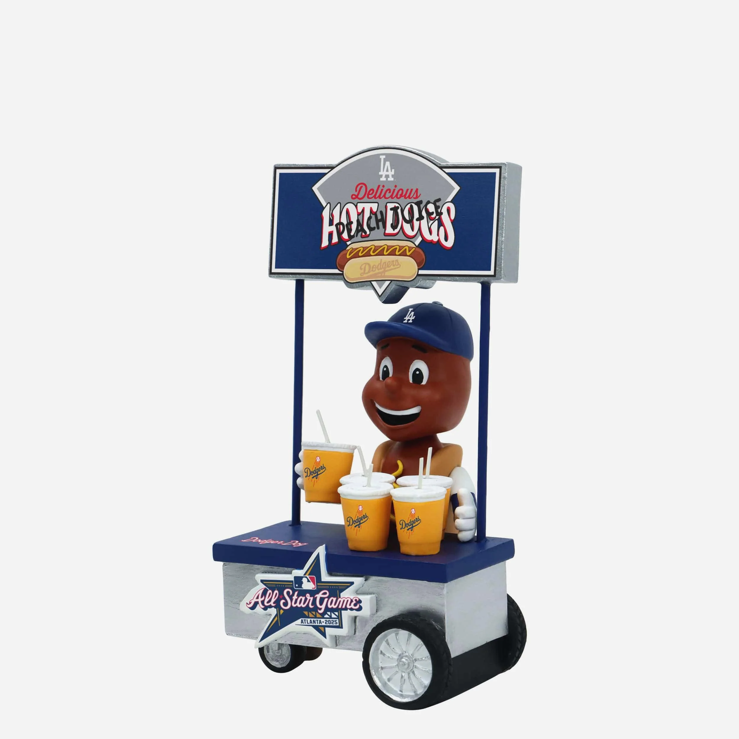 Dodger Dog Los Angeles Dodgers 2025 MLB All-Star Peach Mascot Mini Bobblehead Scene - Image 4