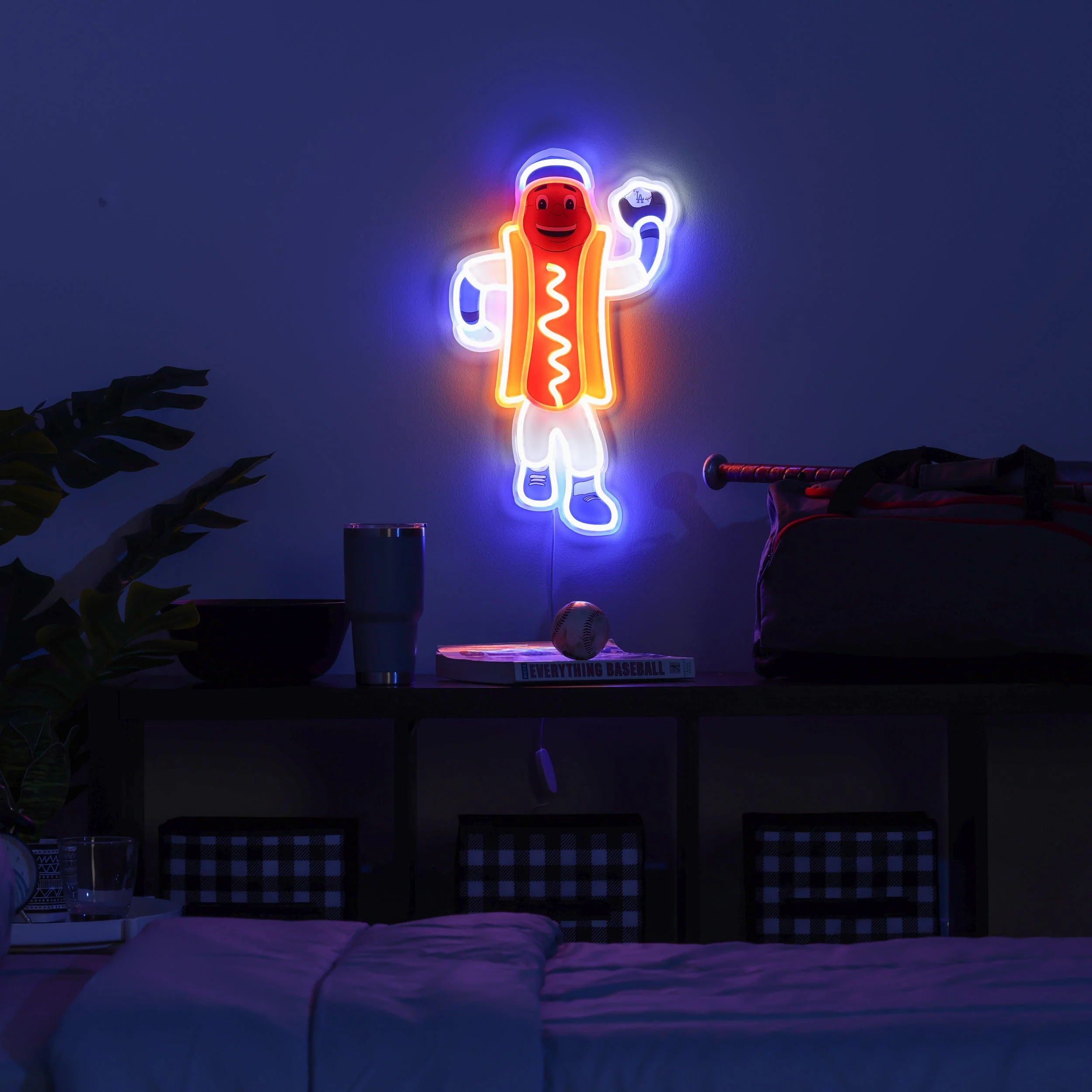 Dodger Dog Los Angeles Dodgers LED Neon Light Up Mascot Sign - Image 3