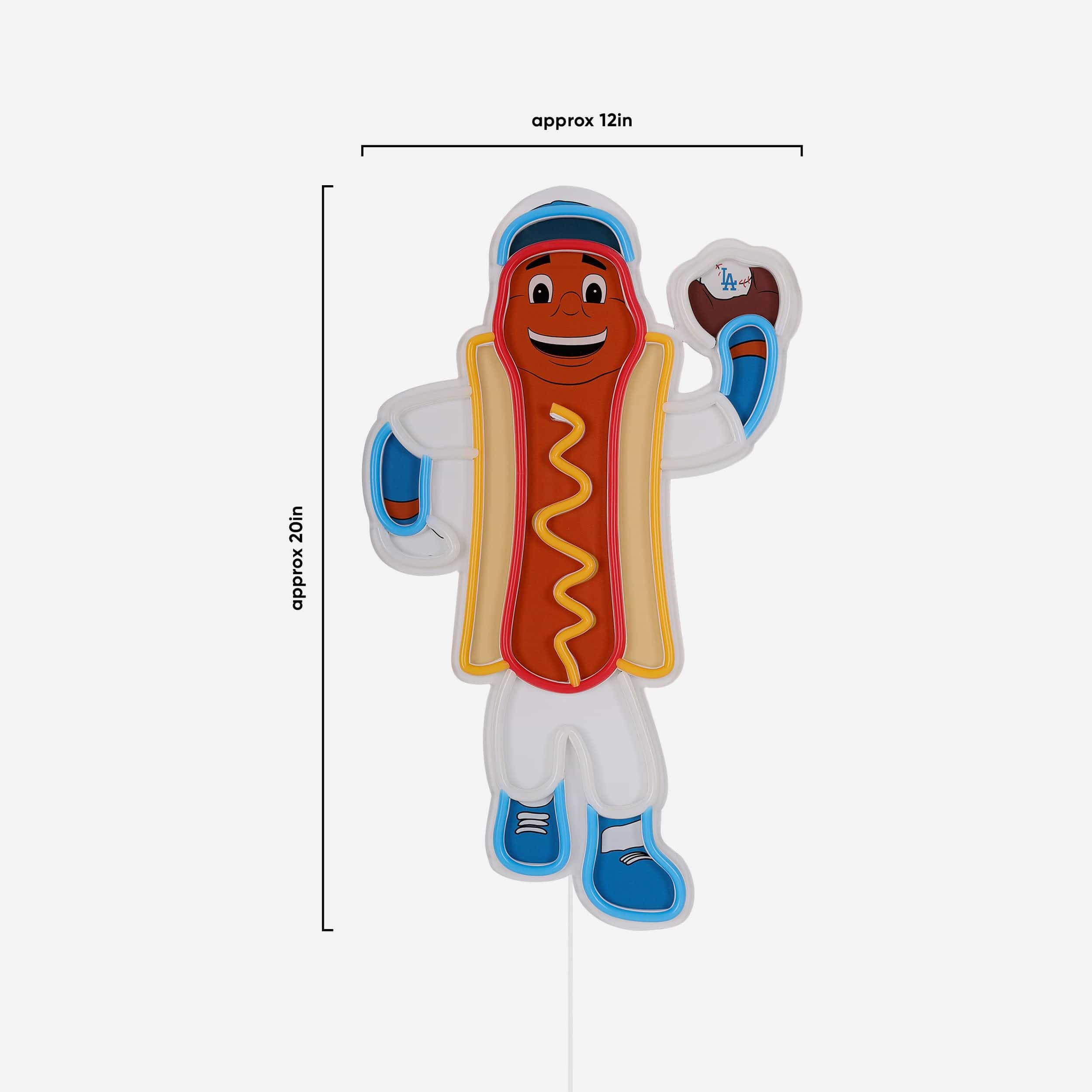 Dodger Dog Los Angeles Dodgers LED Neon Light Up Mascot Sign - Image 5