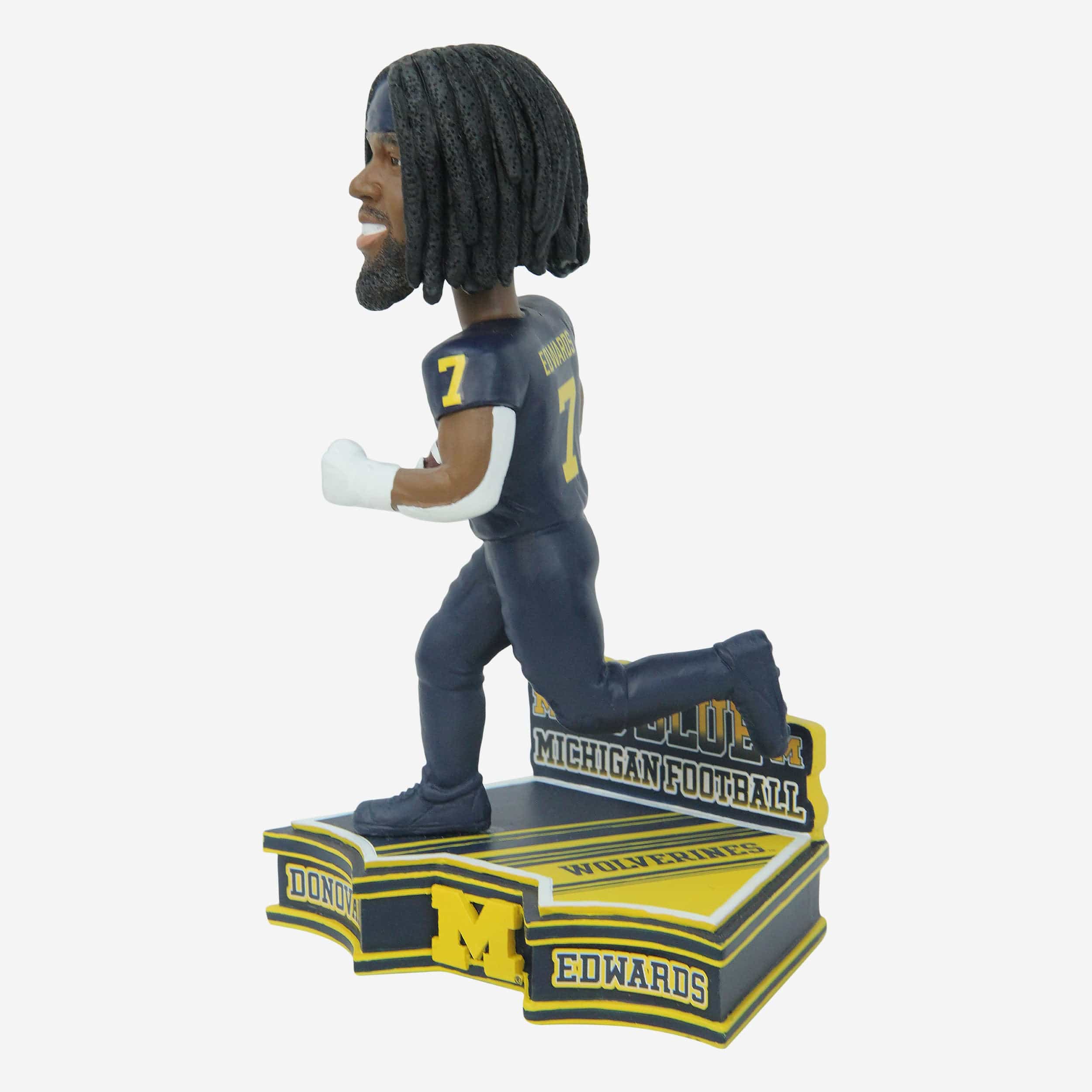 Donovan Edwards Michigan Wolverines 2023 Football Blue Uniform Student Athlete Bobblehead - Image 4