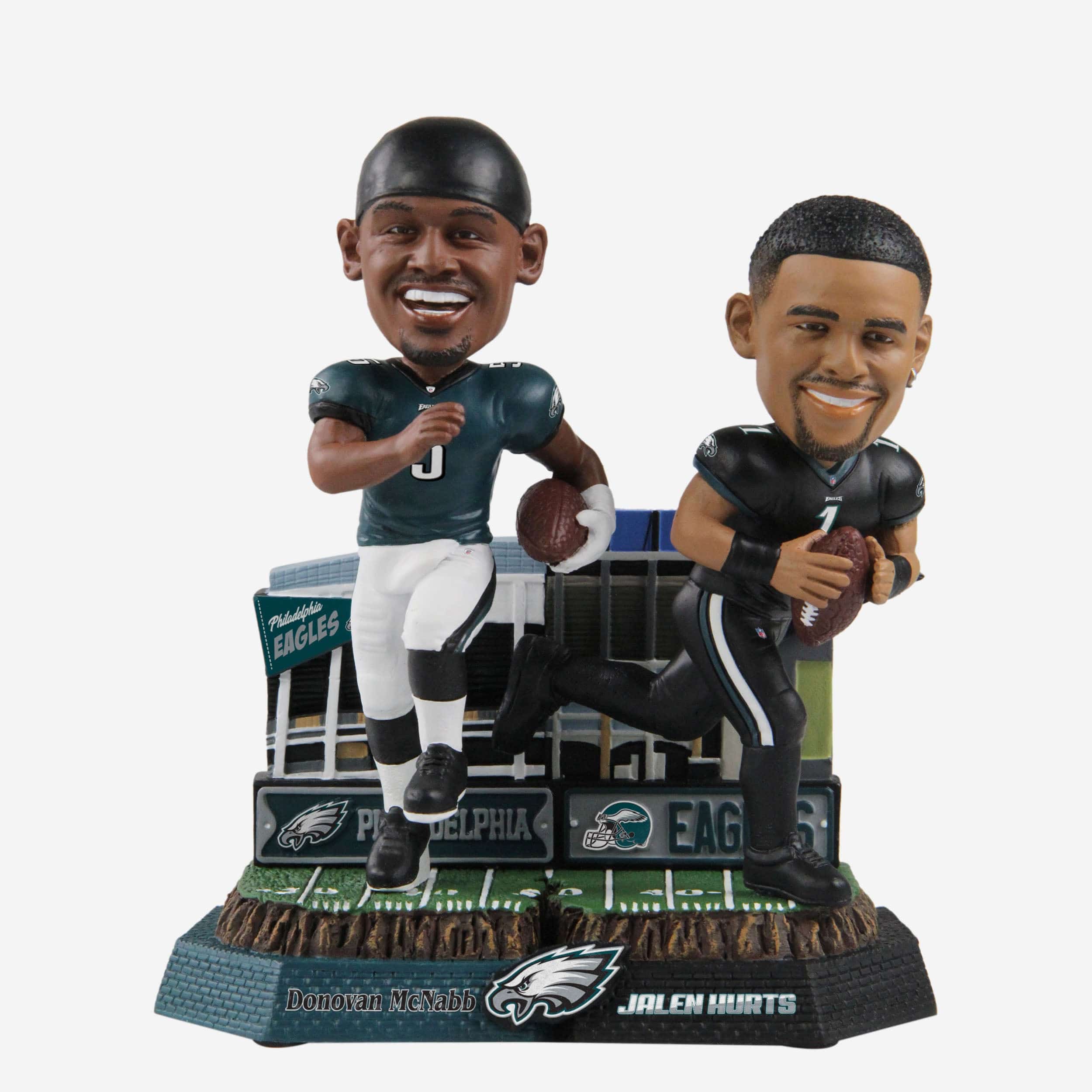 Donovan McNabb & Jalen Hurts Philadelphia Eagles Then And Now Bobblehead