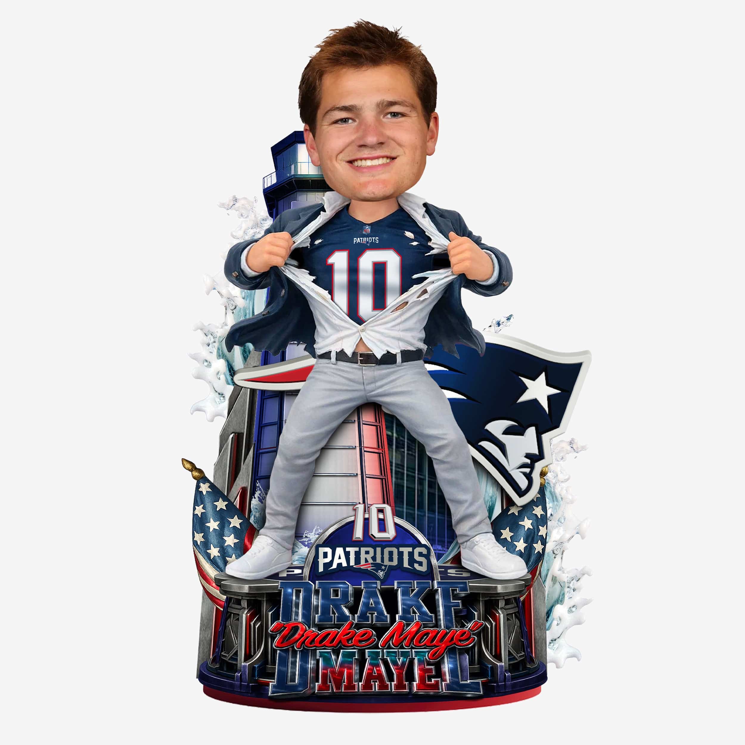 Drake "Drake Maye" Maye New England Patriots Bobblehead