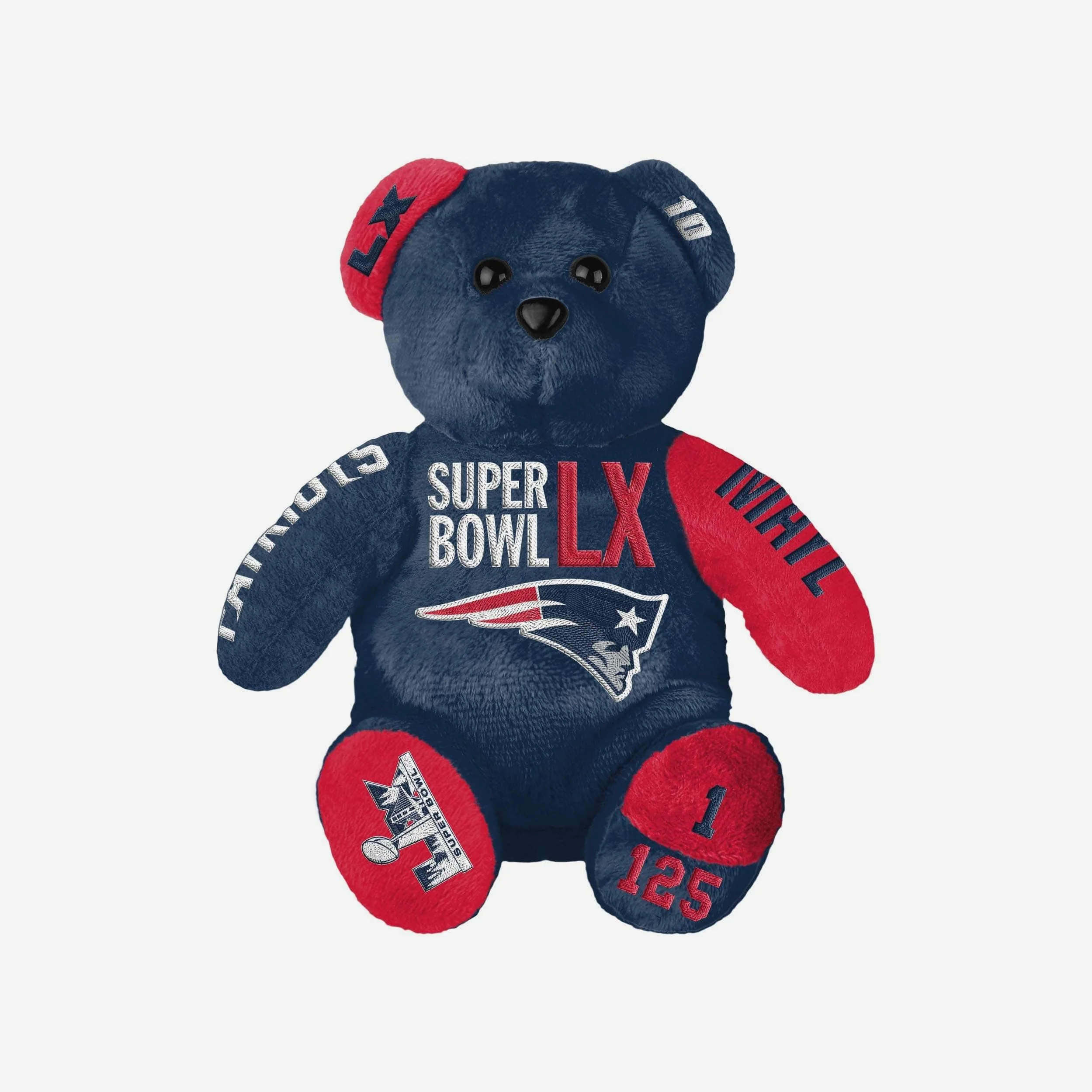 Drake Maye New England Patriots AFC Champions Super Bowl LX Bound Team Beans Embroidered Player Bear - Image 2