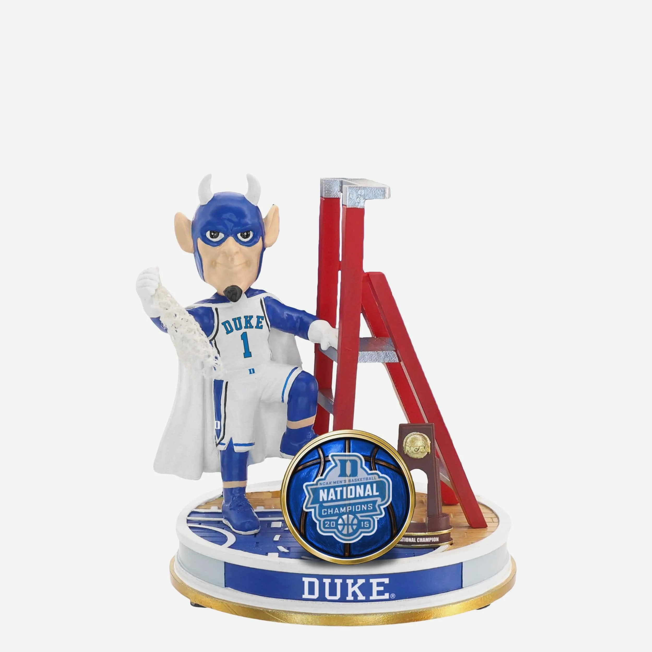 Duke Blue Devils 2015 Mens Basketball National Champions Cutting the Net Mini Bobblehead Scene