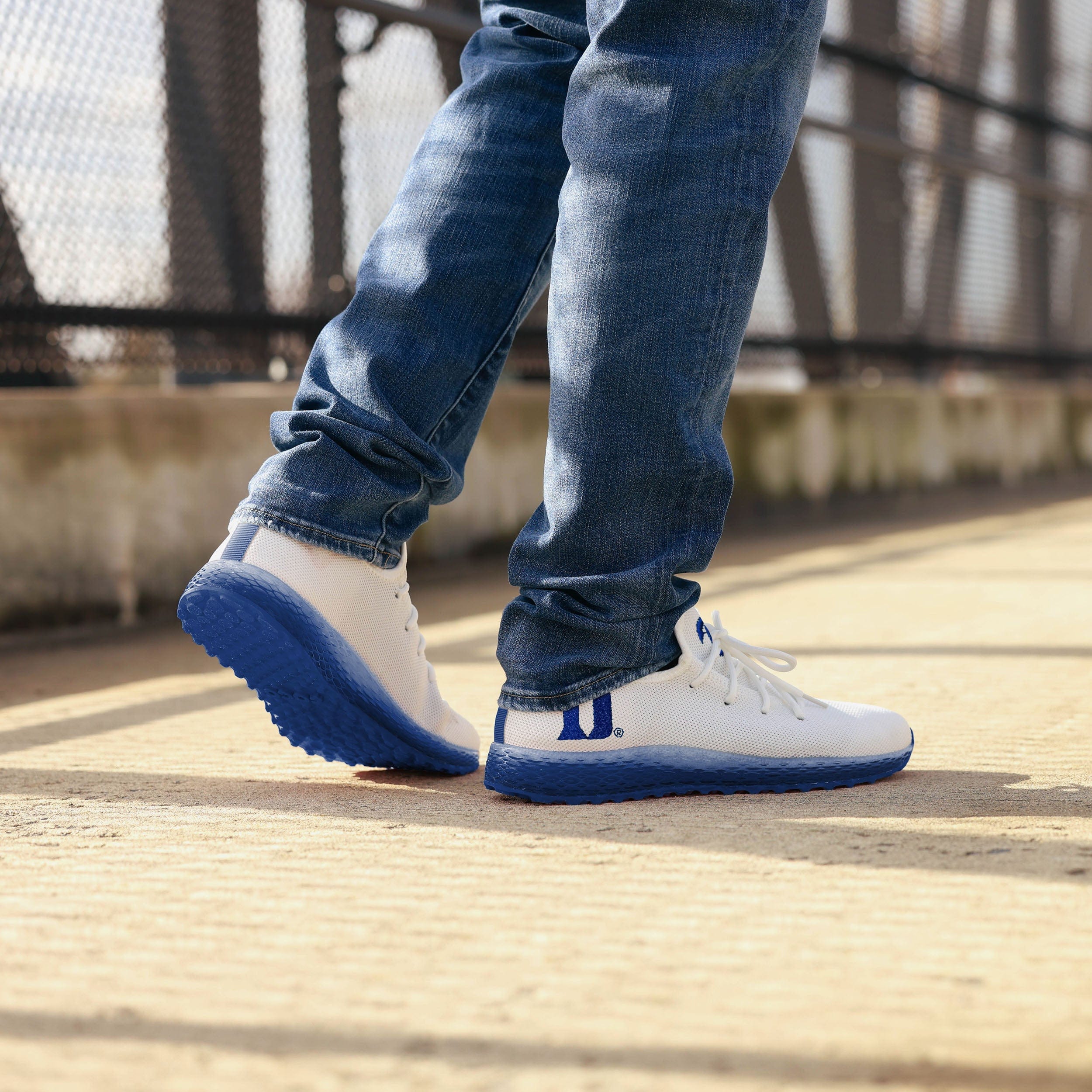Duke Blue Devils Gradient Midsole White Sneakers - Image 3