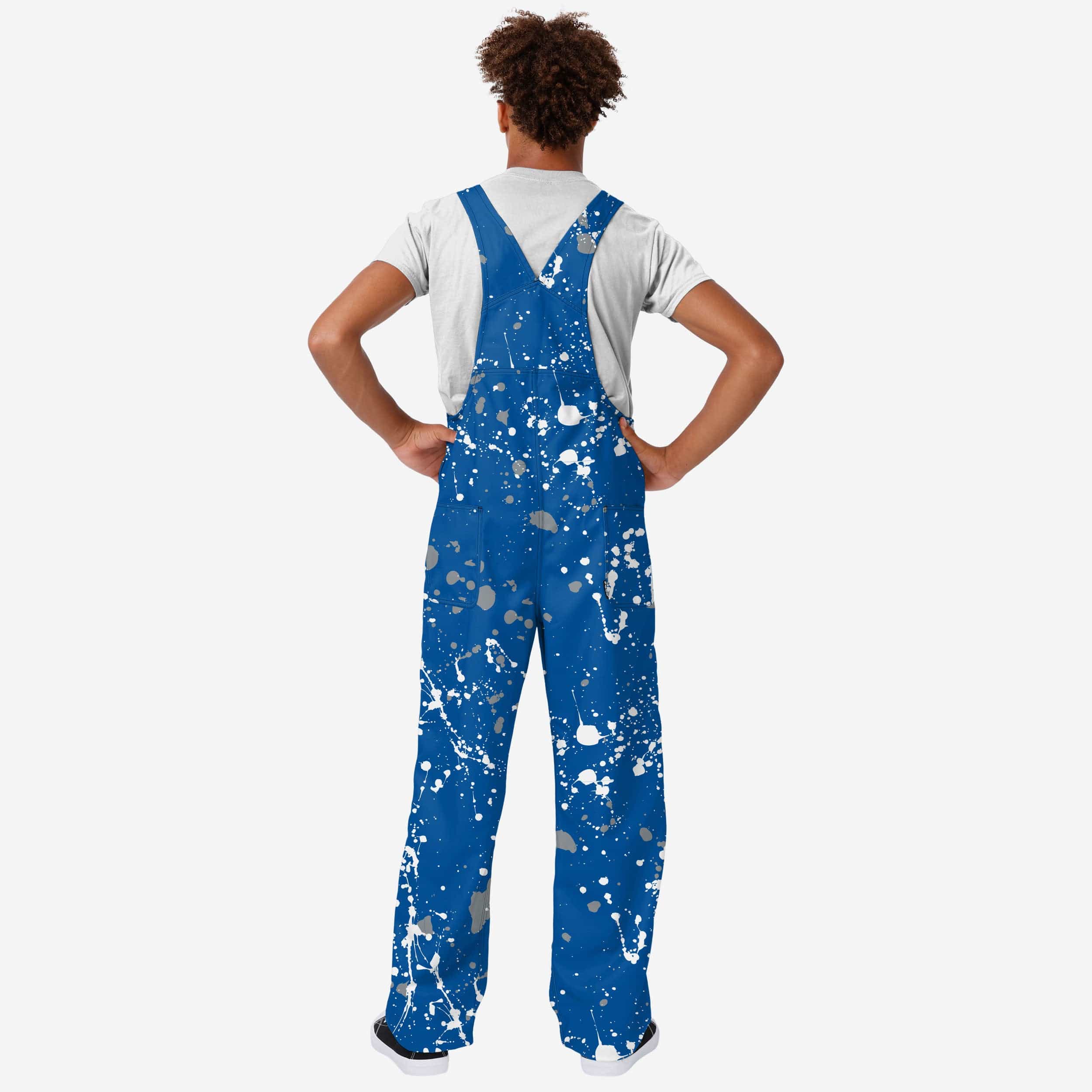 Duke Blue Devils Mens Paint Splatter Bib Overalls - Image 2