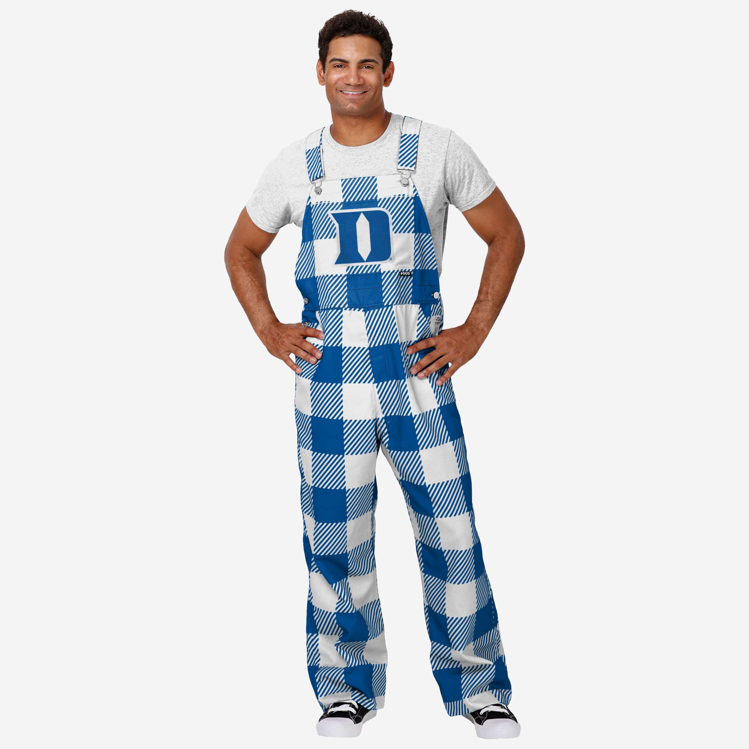 Duke Blue Devils Mens Plaid Bib Overalls