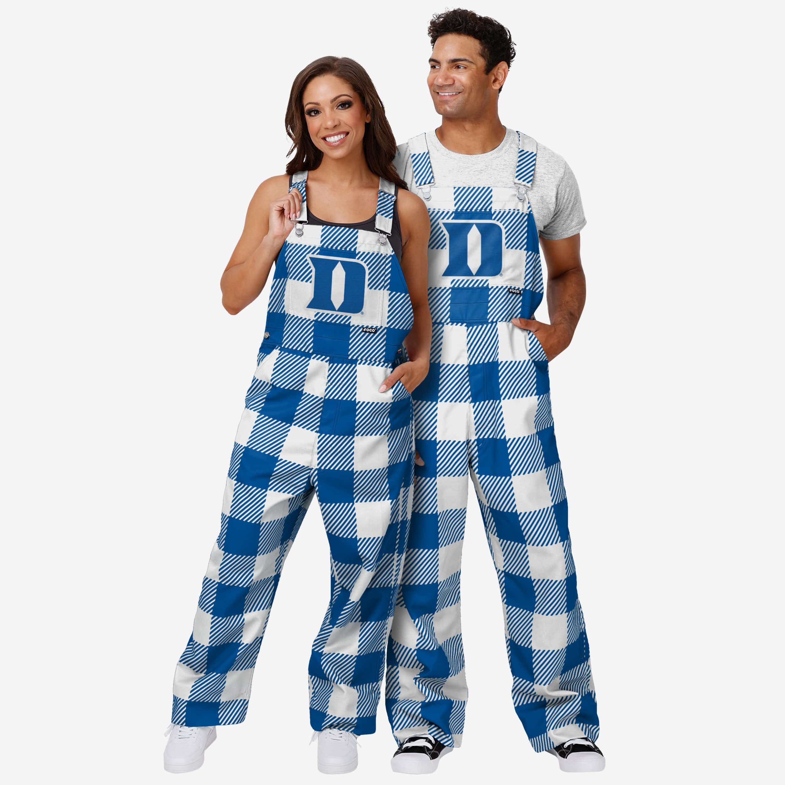 Duke Blue Devils Mens Plaid Bib Overalls - Image 3