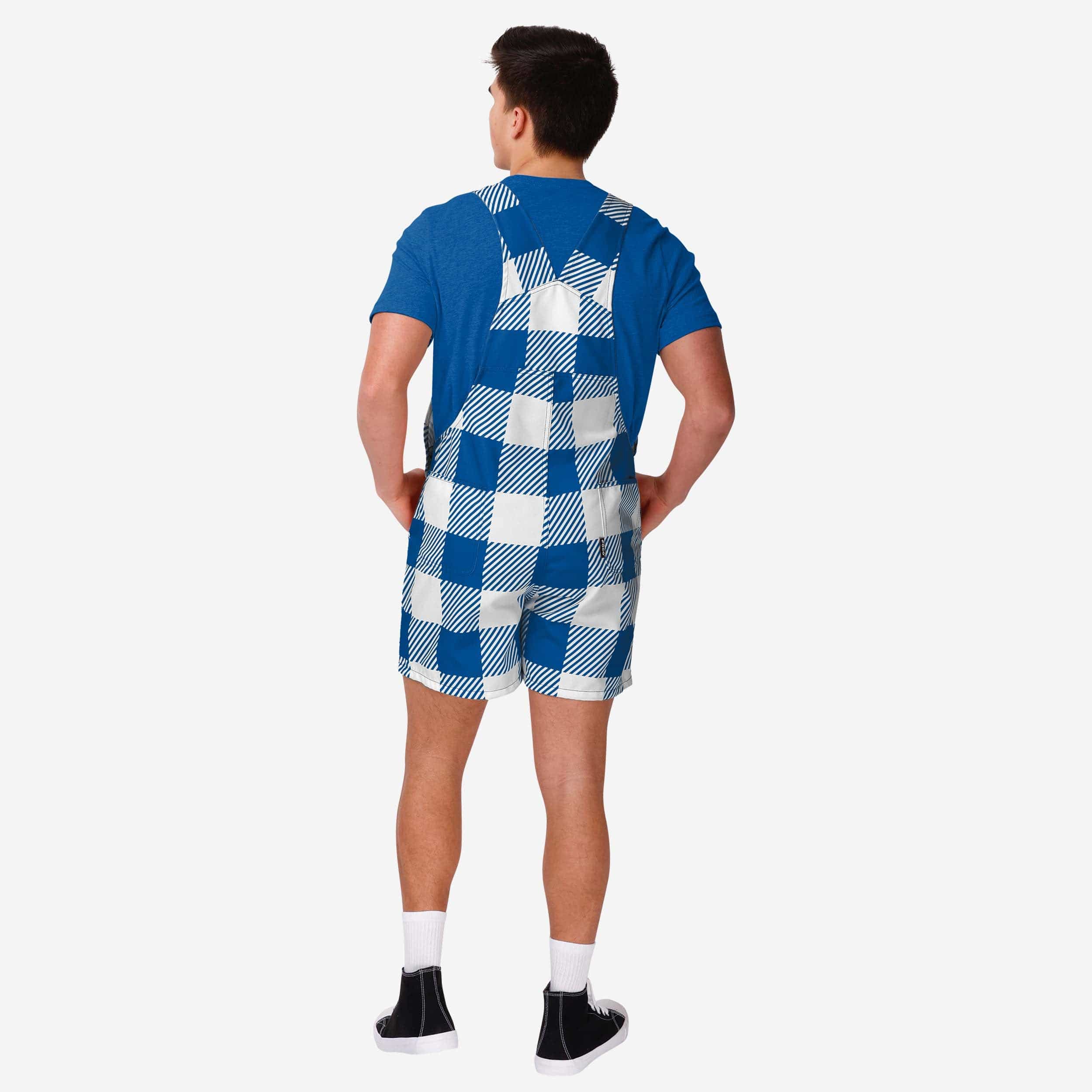 Duke Blue Devils Mens Plaid Bib Shortalls - Image 2