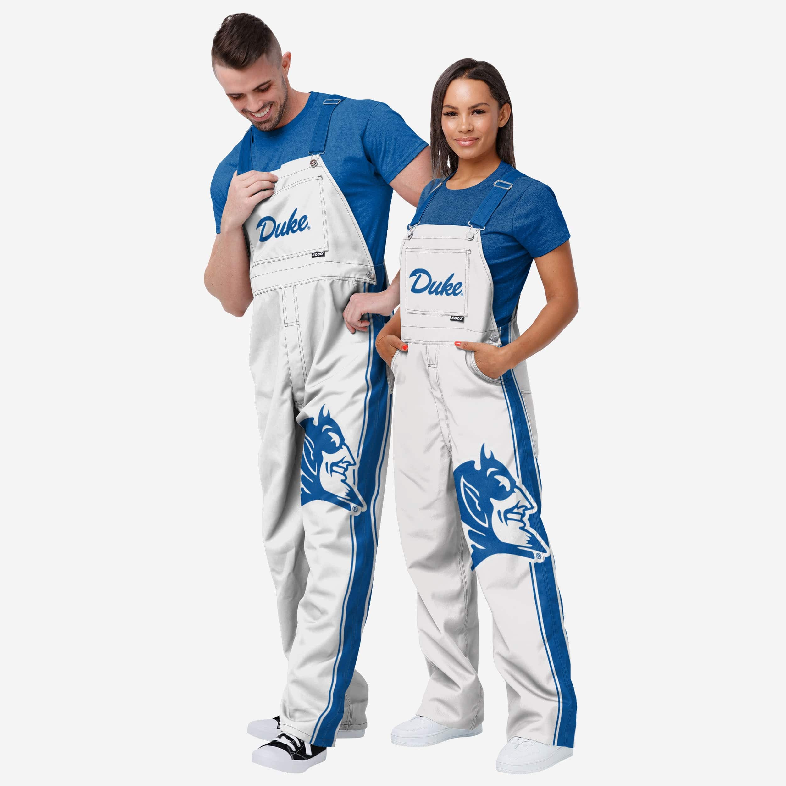 Duke Blue Devils Womens Big Logo Bib Overalls - Image 3