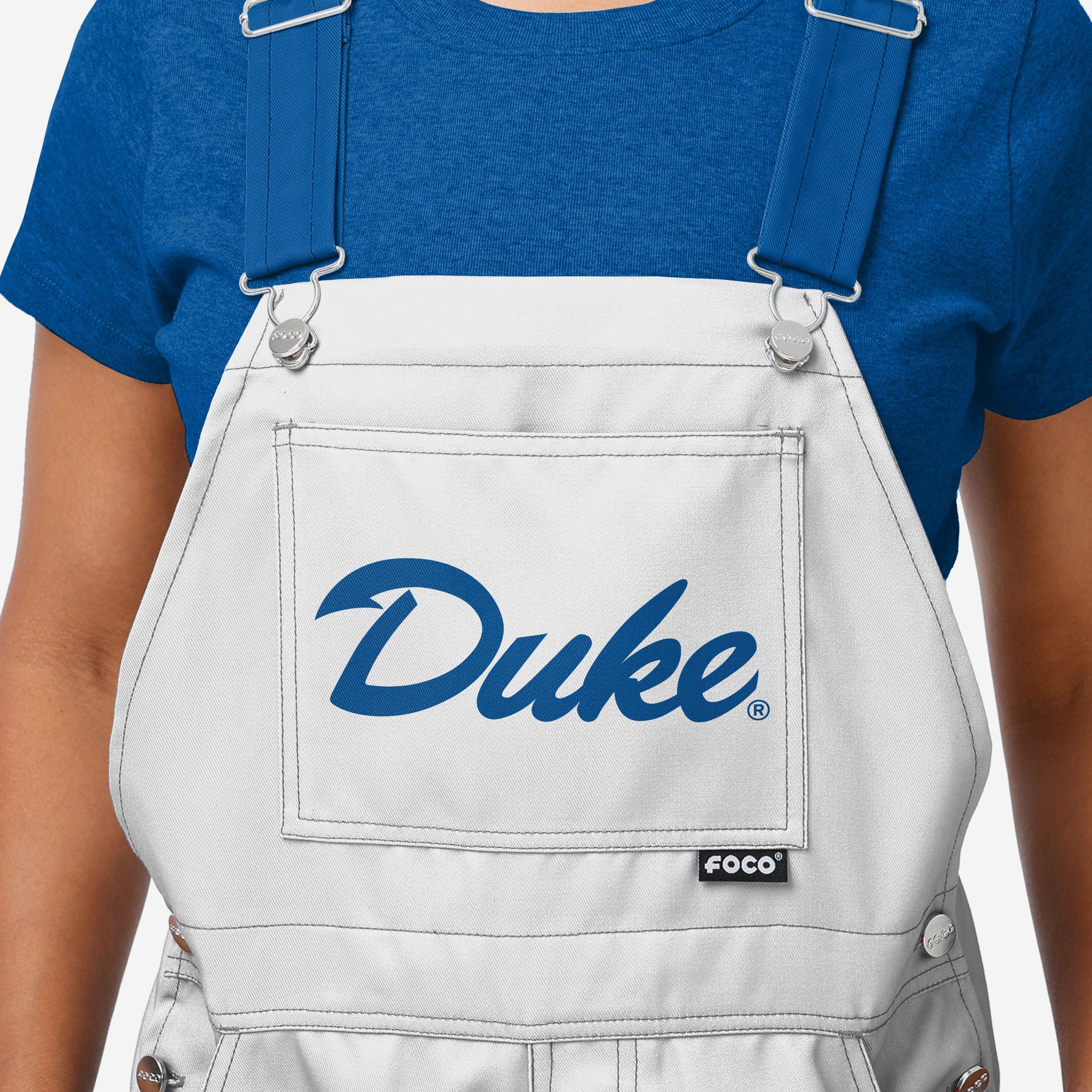Duke Blue Devils Womens Big Logo Bib Overalls - Image 4