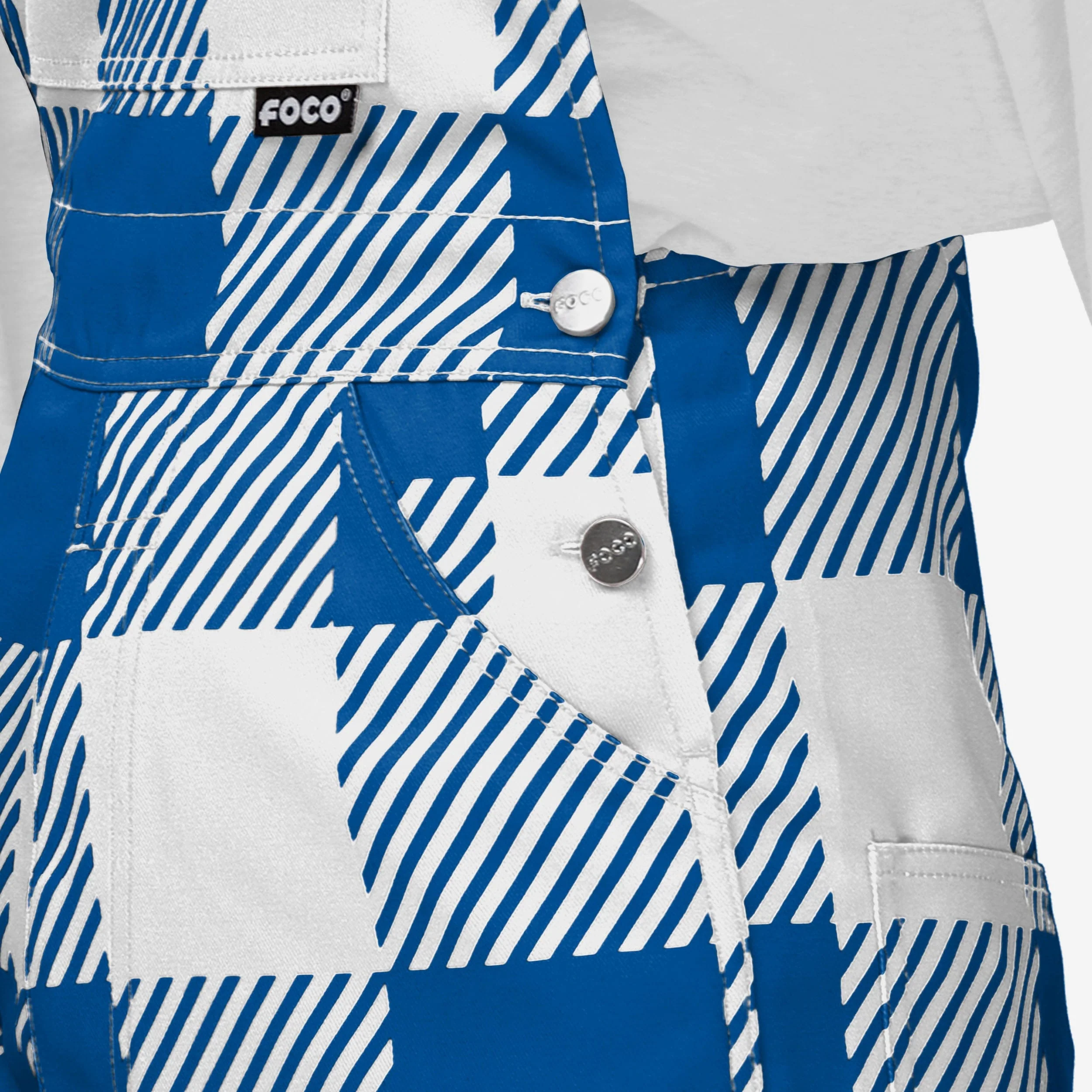 Duke Blue Devils Womens Plaid Bib Overalls - Image 5