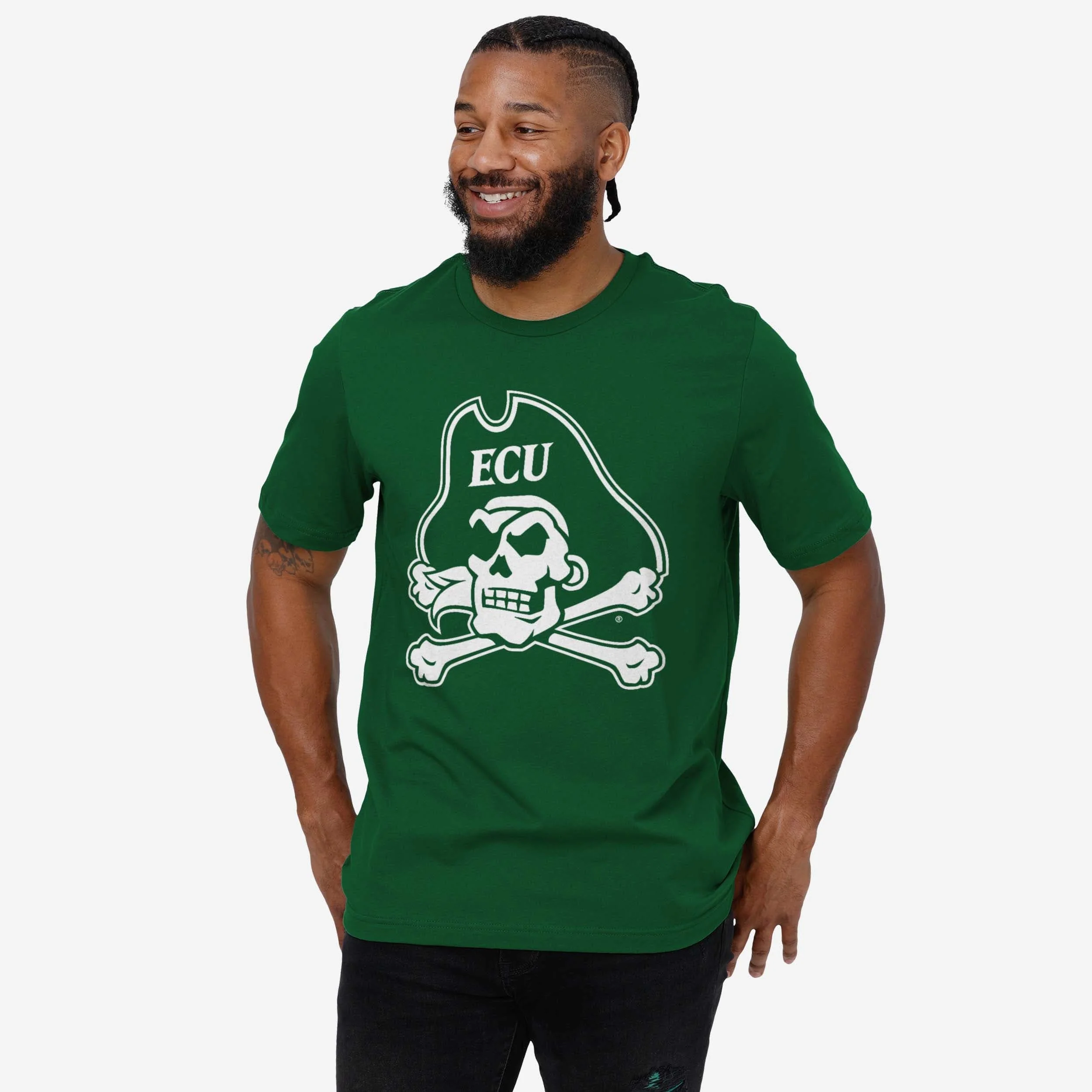 East Carolina Pirates White Logo T-Shirt - Image 2