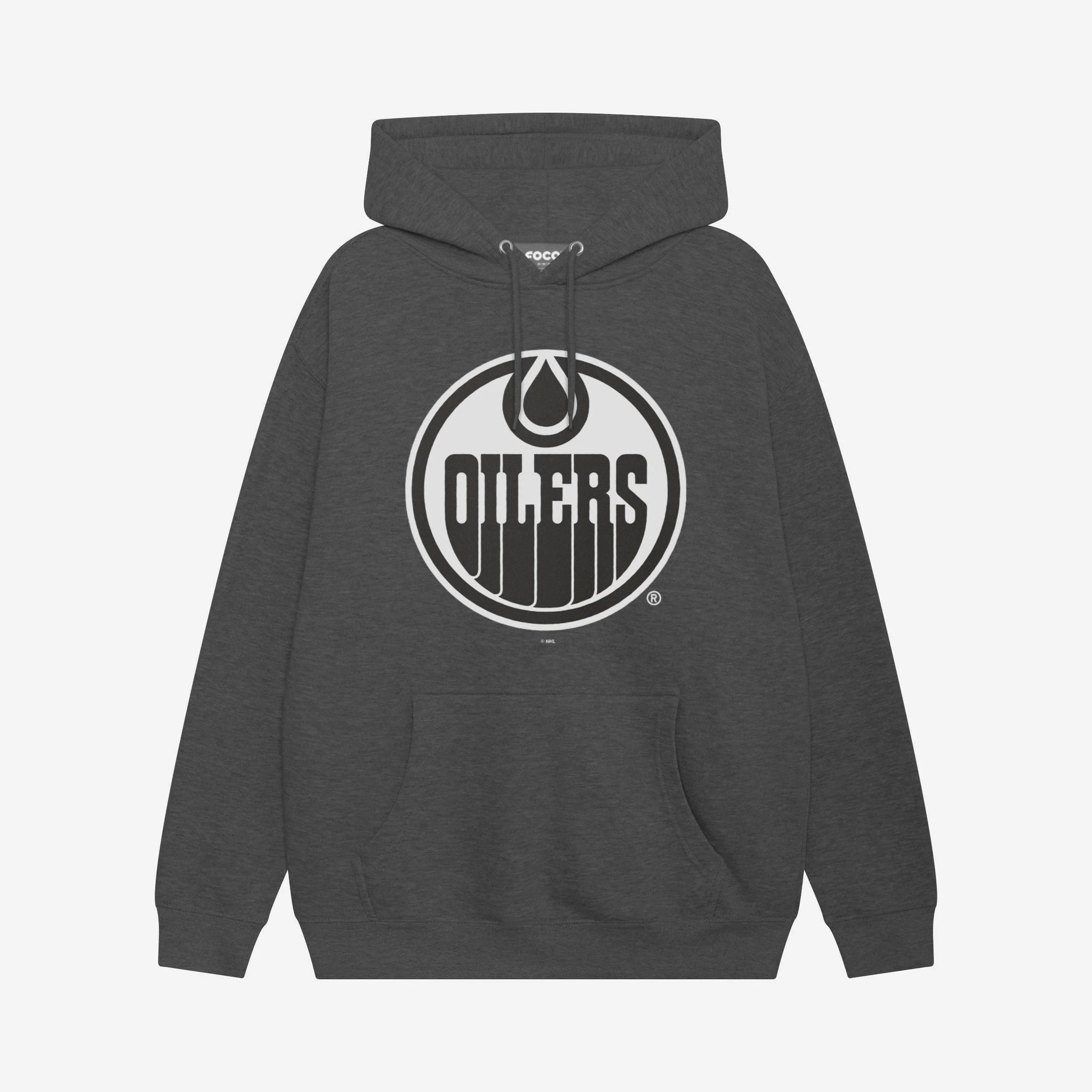 Edmonton Oilers Black & White Primary Logo Hoodie