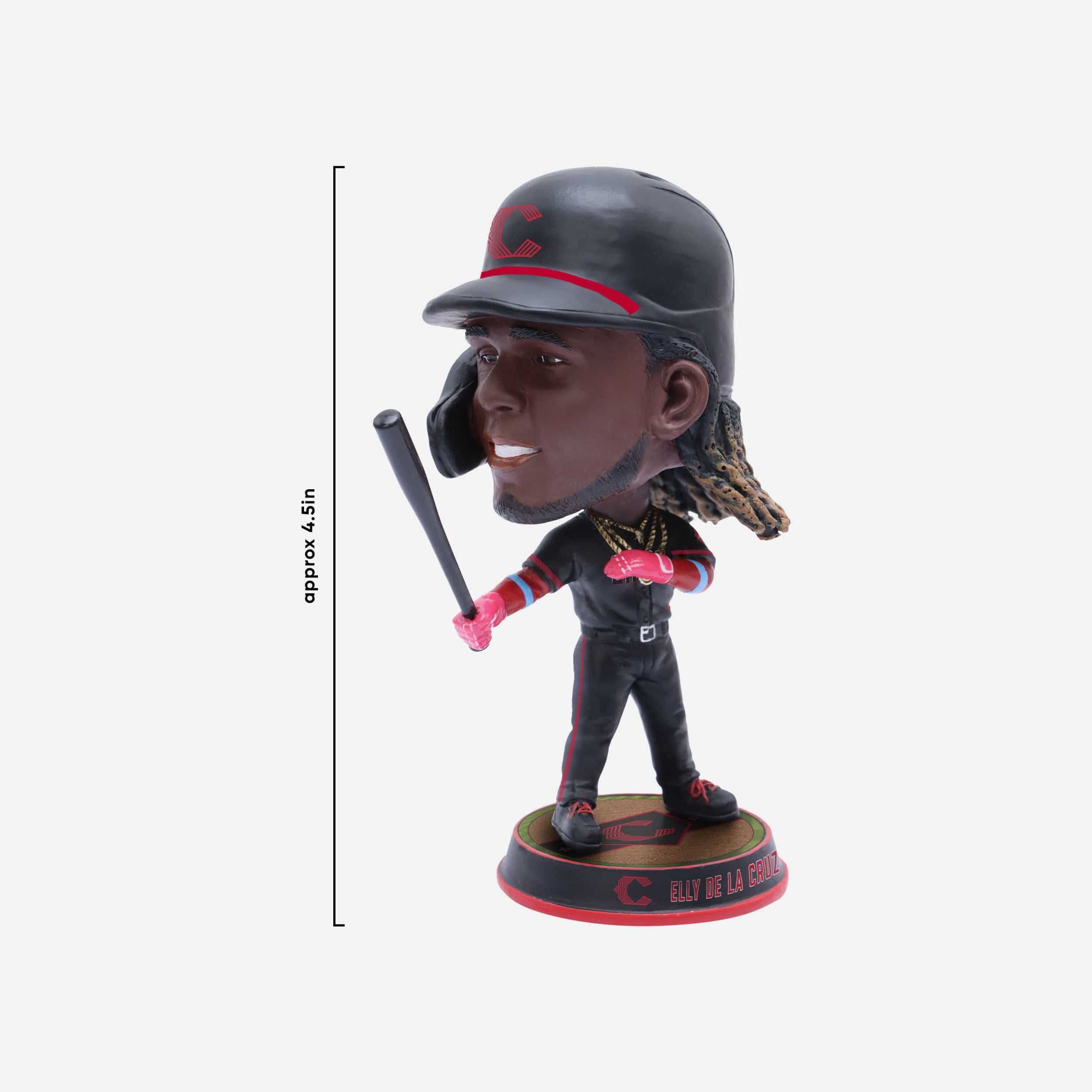 Elly De La Cruz Cincinnati Reds 2023 City Connect Field Stripe Mini Bighead Bobblehead - Image 4