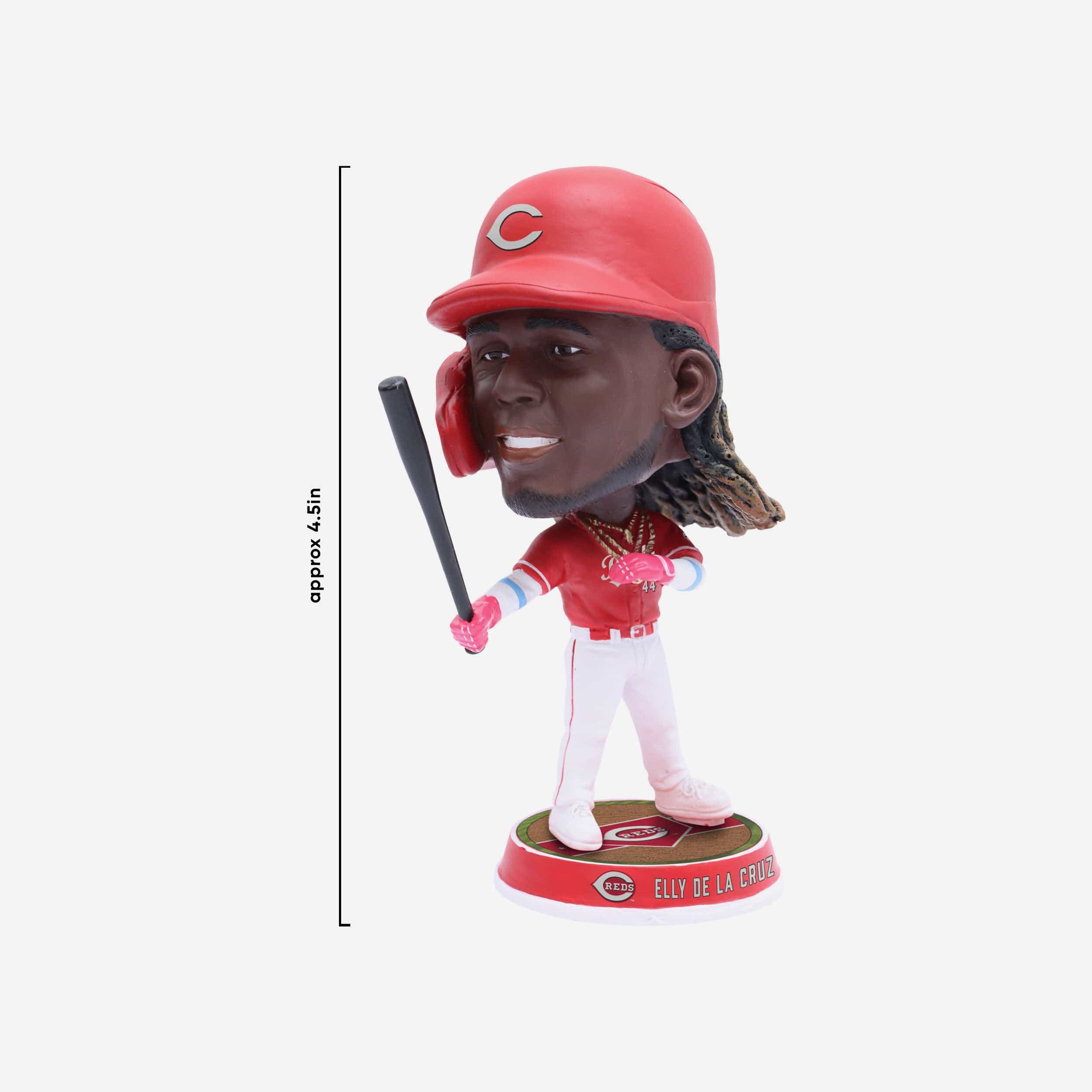 Elly De La Cruz Cincinnati Reds Alternate Uniform Field Stripe Mini Bighead Bobblehead - Image 4