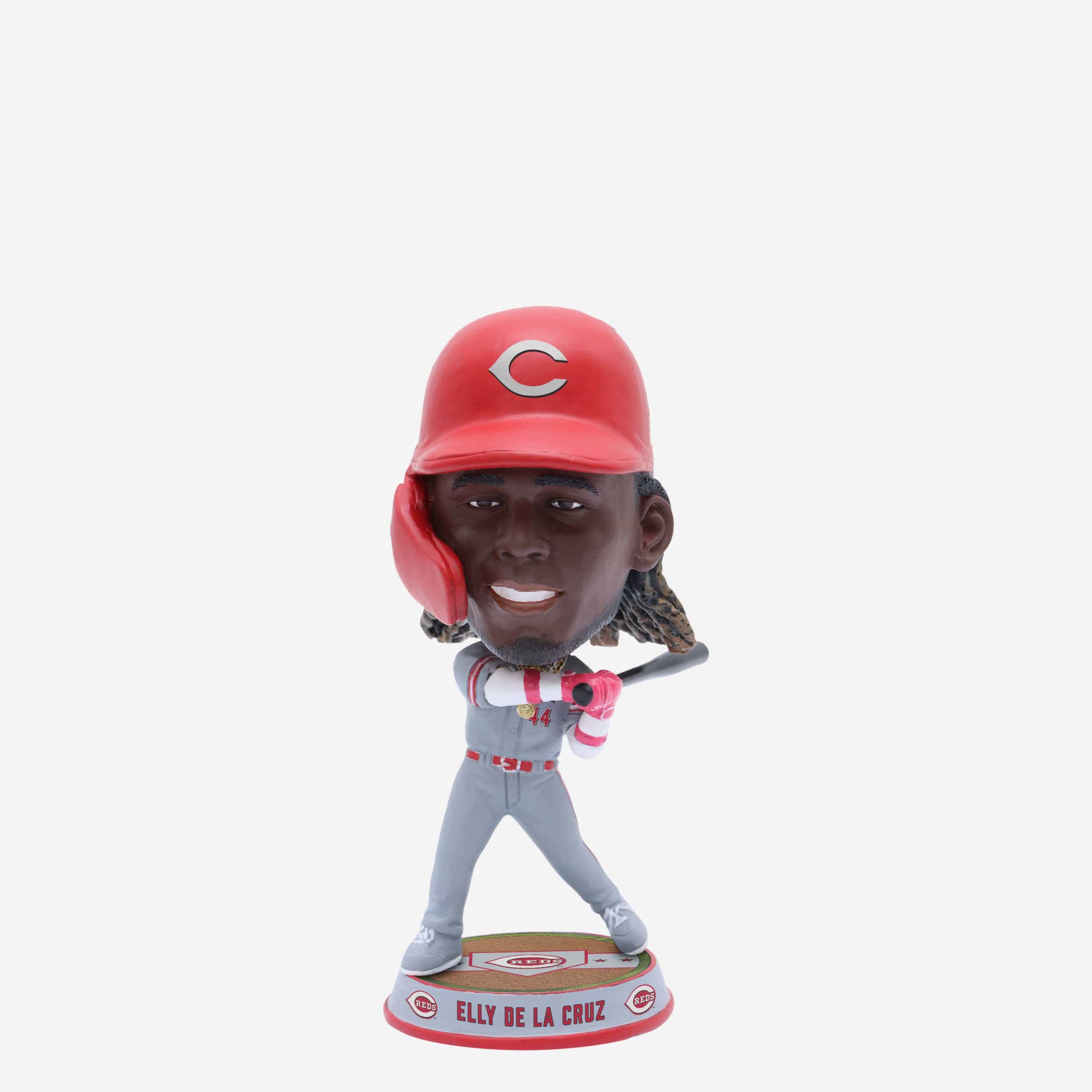 Elly De La Cruz Cincinnati Reds Field Stripe Away Uniform Mini Bighead Bobblehead