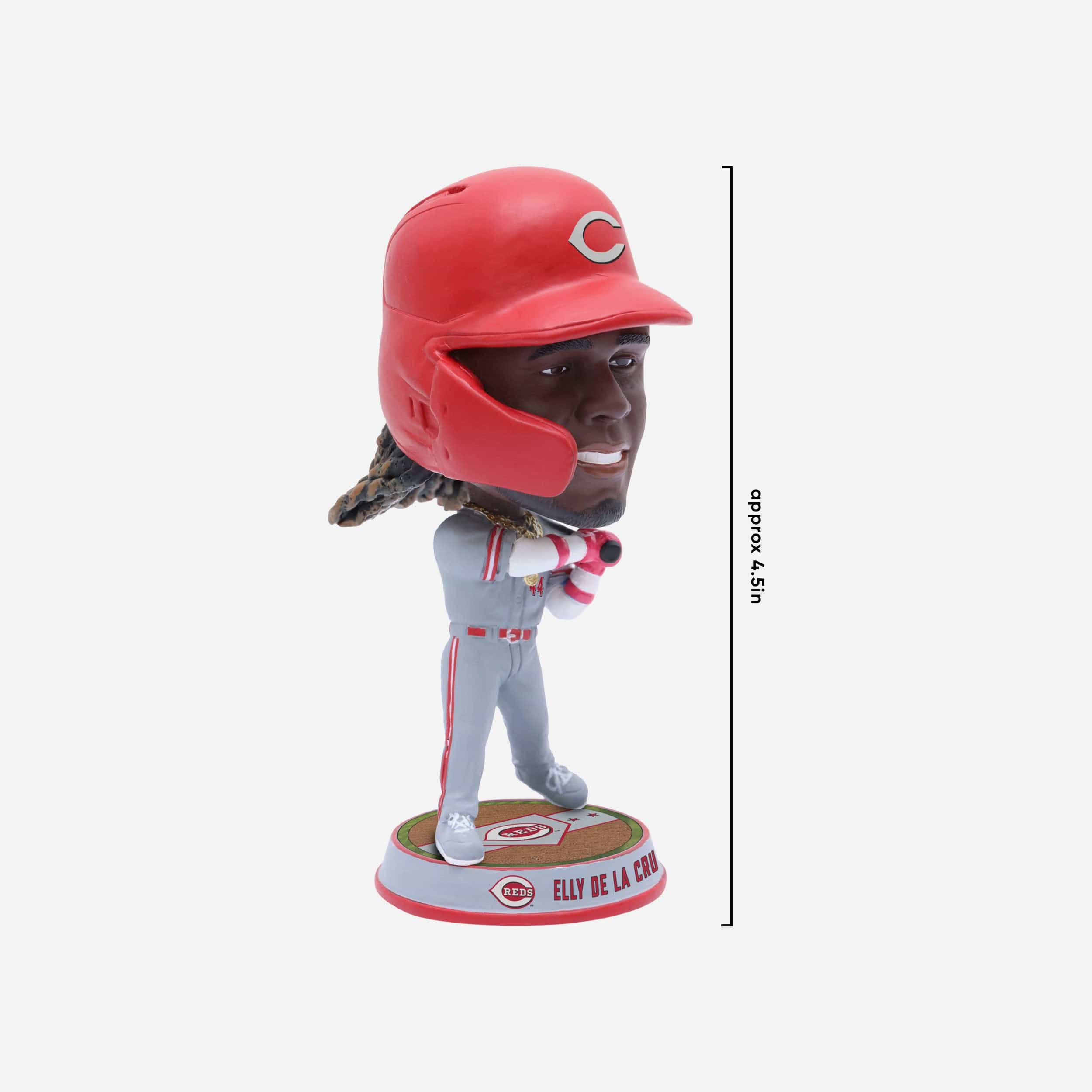 Elly De La Cruz Cincinnati Reds Field Stripe Away Uniform Mini Bighead Bobblehead - Image 4