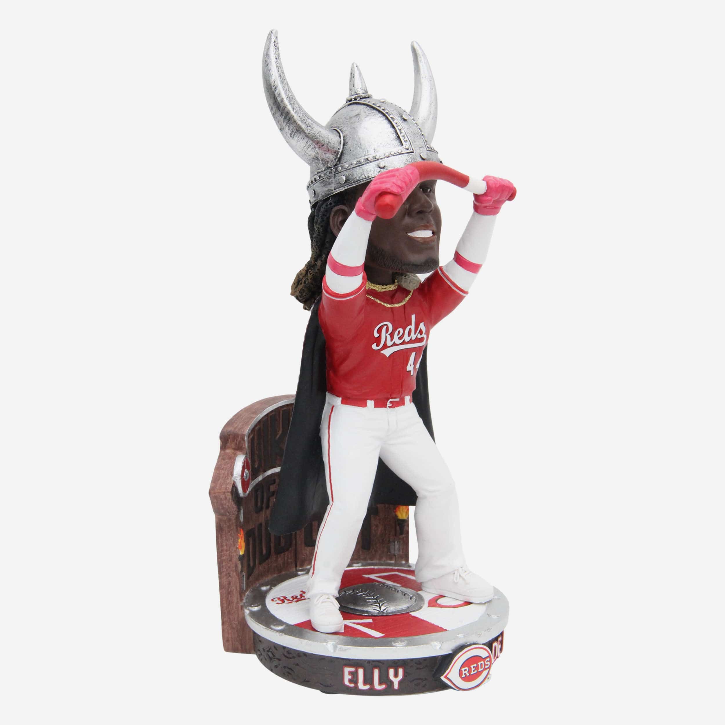 Elly De La Cruz Cincinnati Reds Viking Hat Lifting Bat Home Run Celebration Bobblehead - Image 4