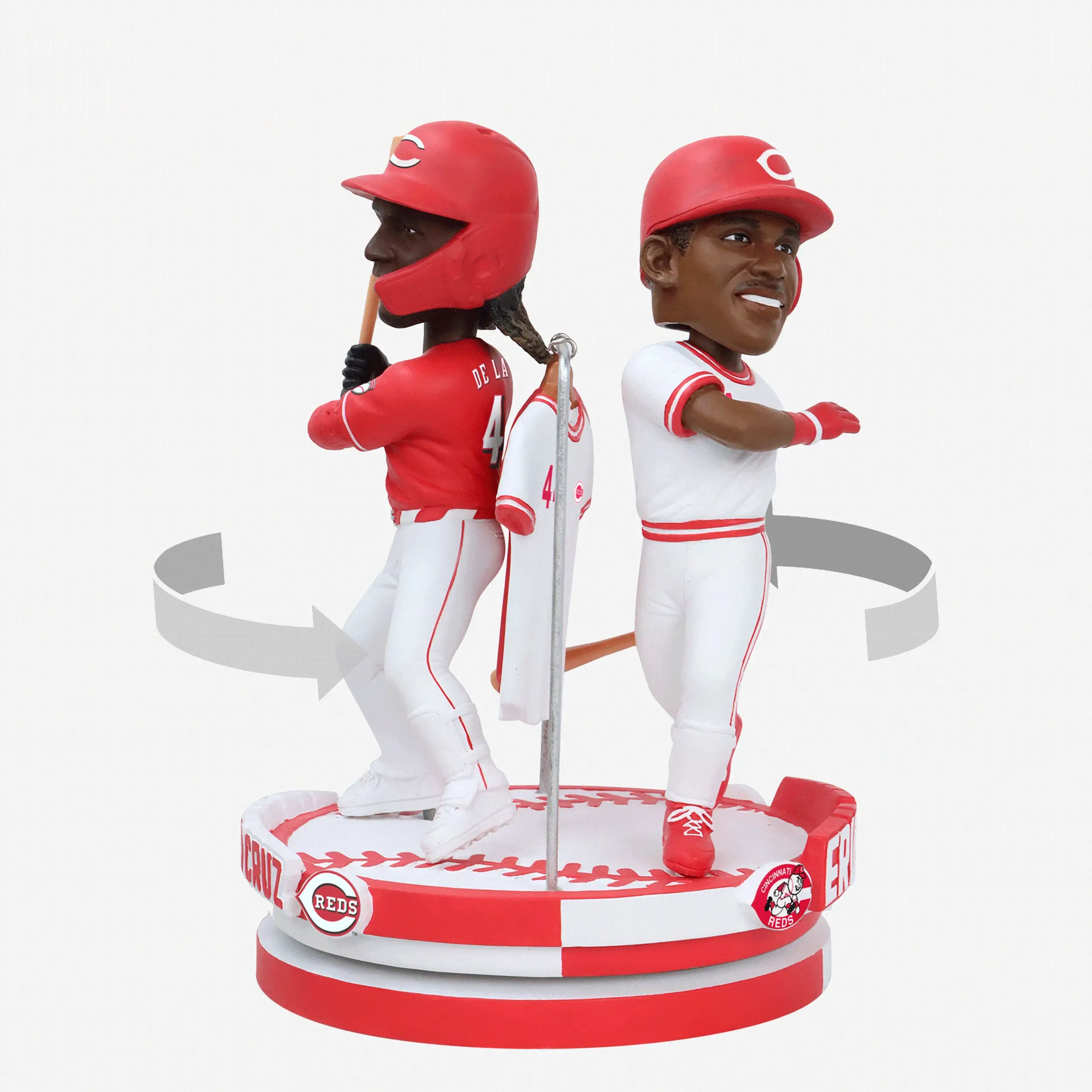 Eric Davis & Elly De La Cruz Cincinnati Reds Famous 44s Dual Spinning Bobblehead - Image 2