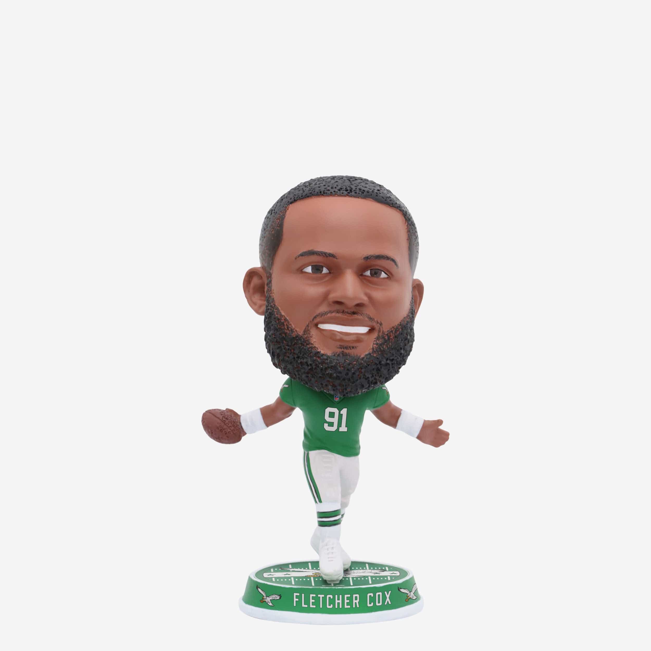 Fletcher Cox Philadelphia Eagles Kelly Green Uniform Field Stripe Mini Bighead Bobblehead