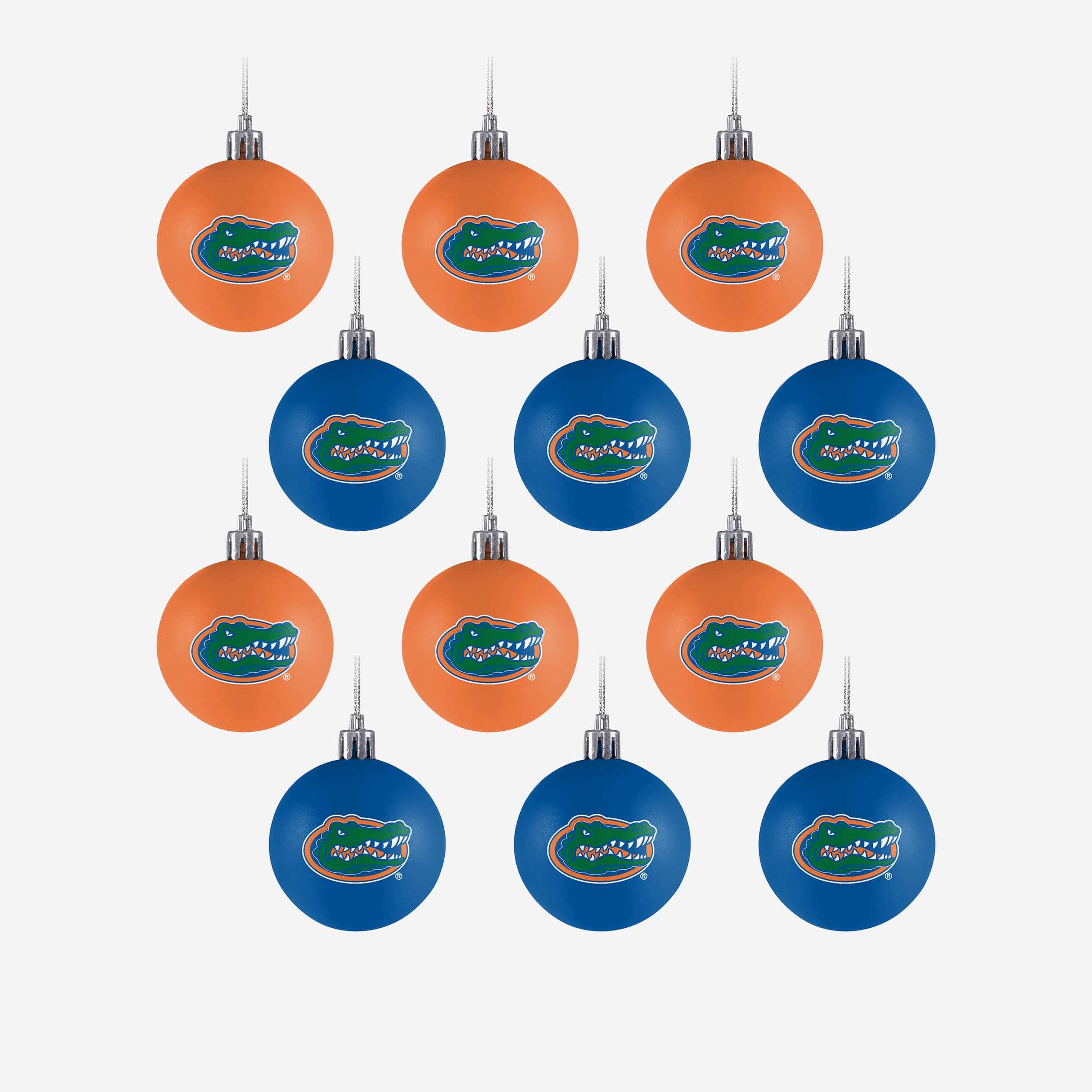 Florida Gators 12 Pack Plastic Ball Ornament Set