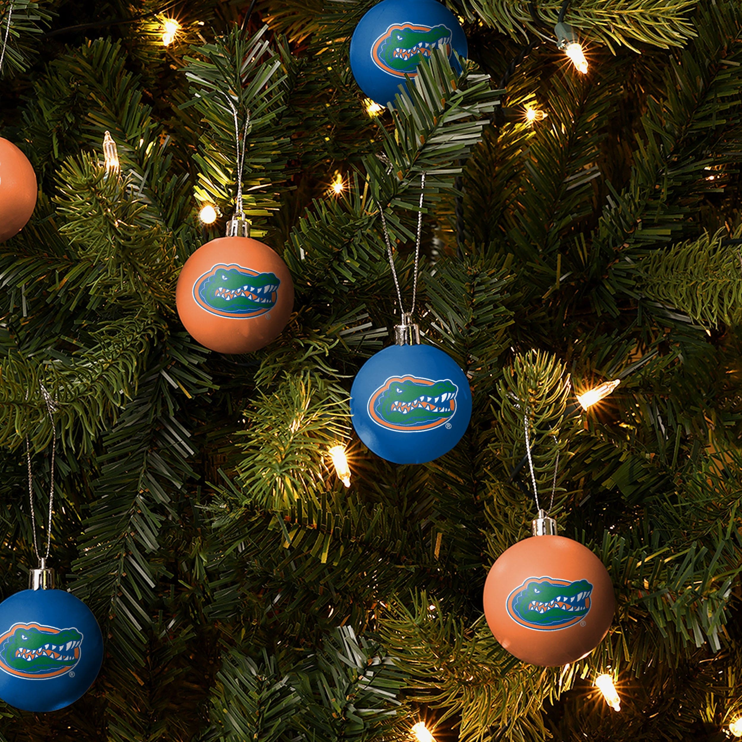 Florida Gators 12 Pack Plastic Ball Ornament Set - Image 2