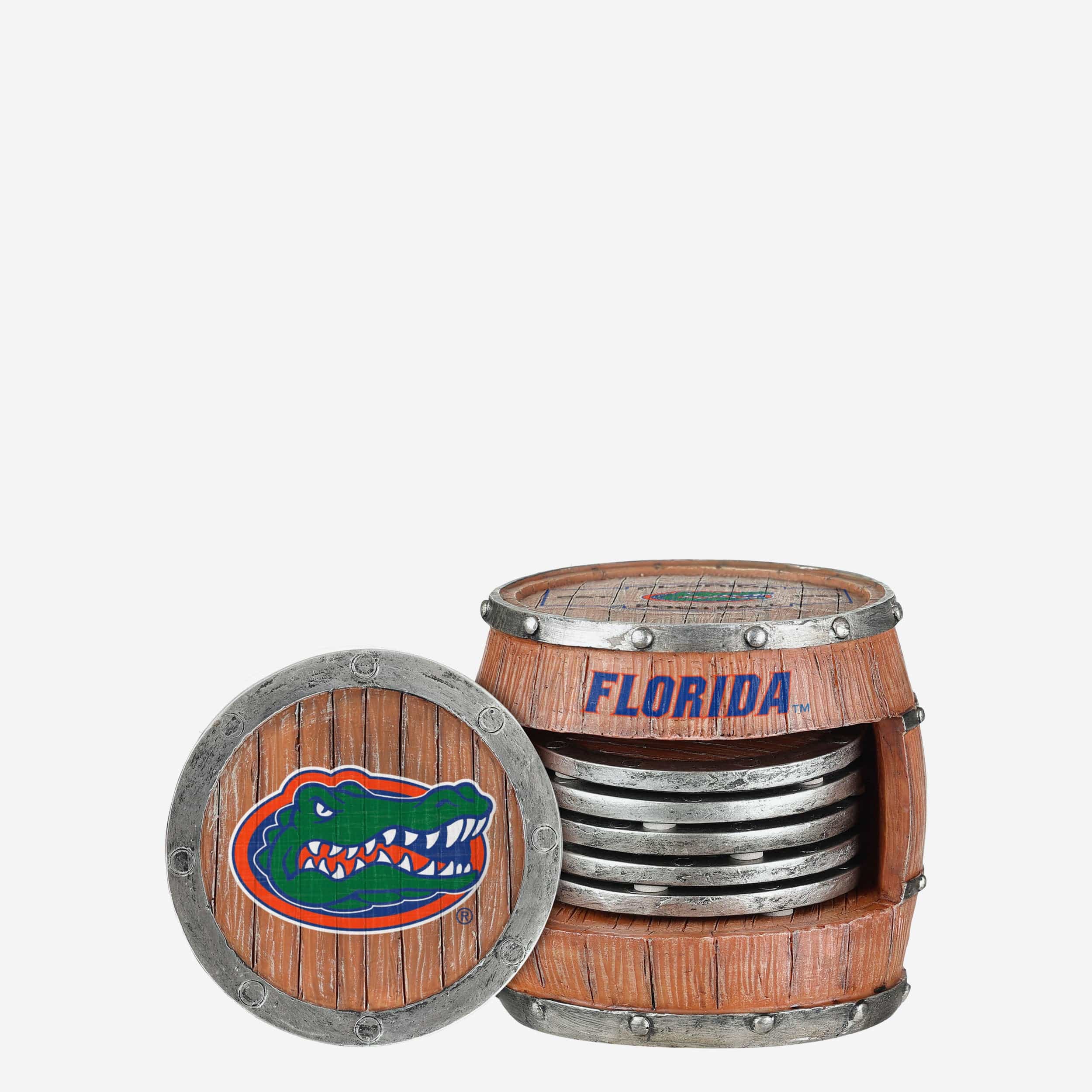 Florida Gators 5 Pack Barrel Coaster Set