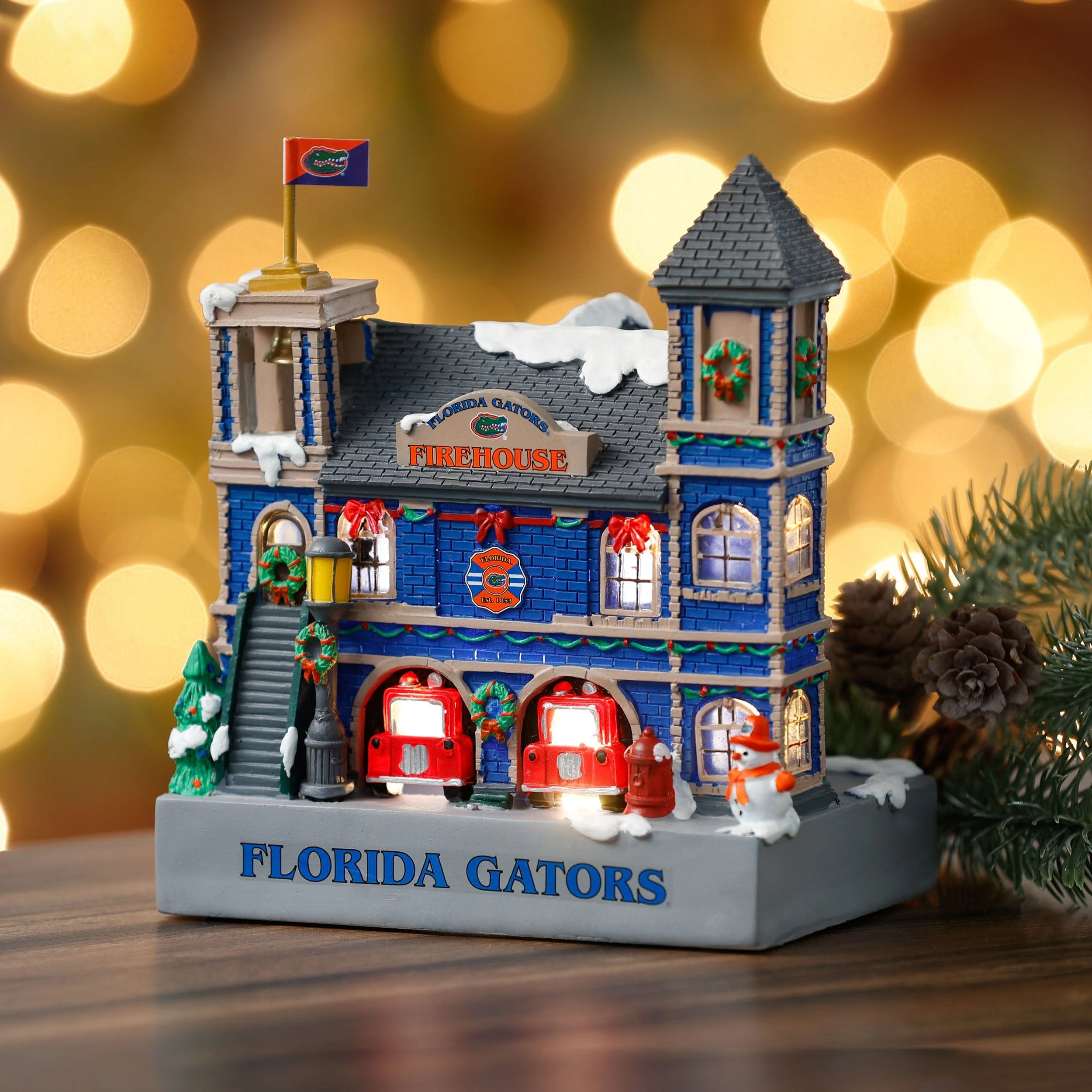 Florida Gators Light Up Resin Team Firehouse - Image 2