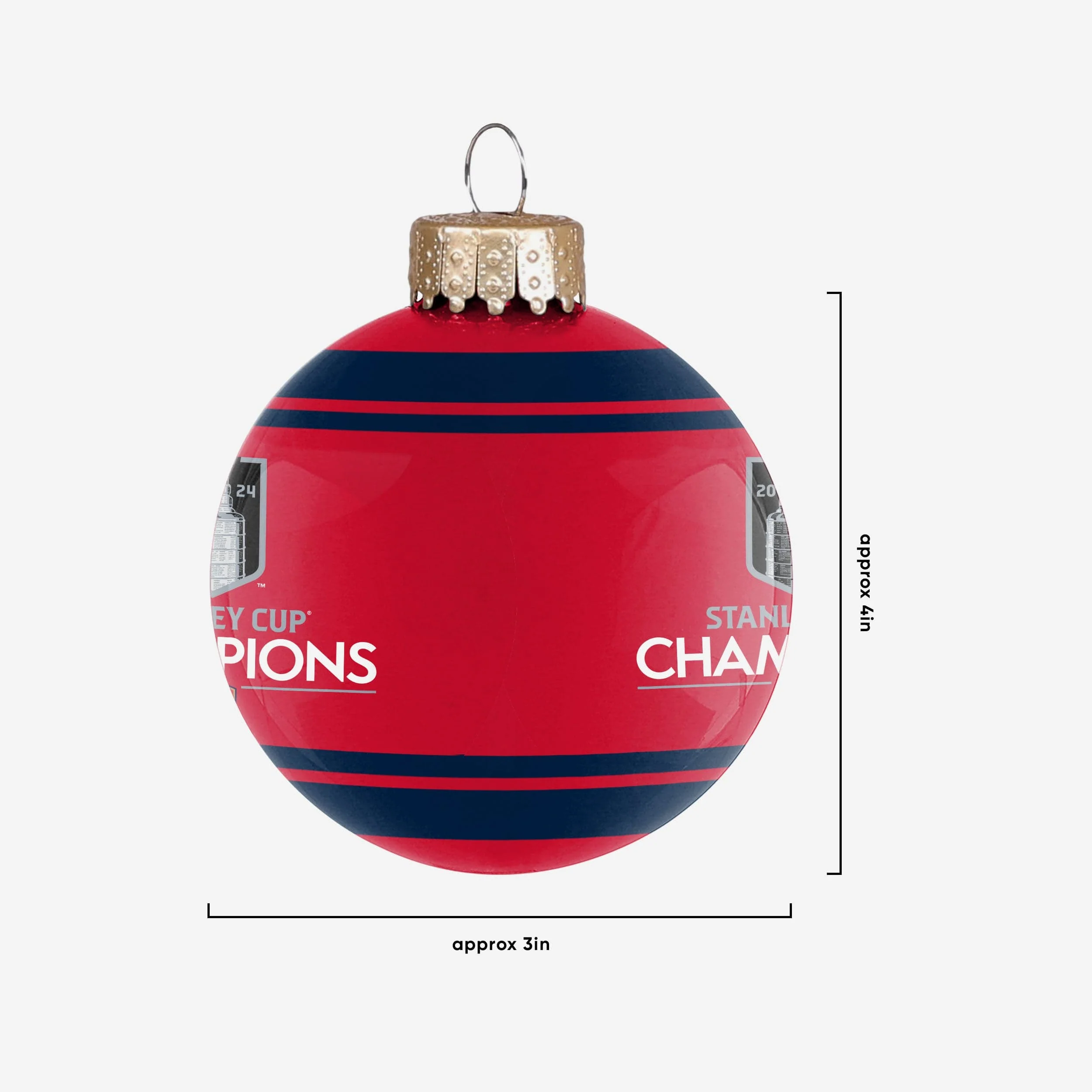 Florida Panthers 2024 Stanley Cup Champions Glass Ball Ornament - Image 2