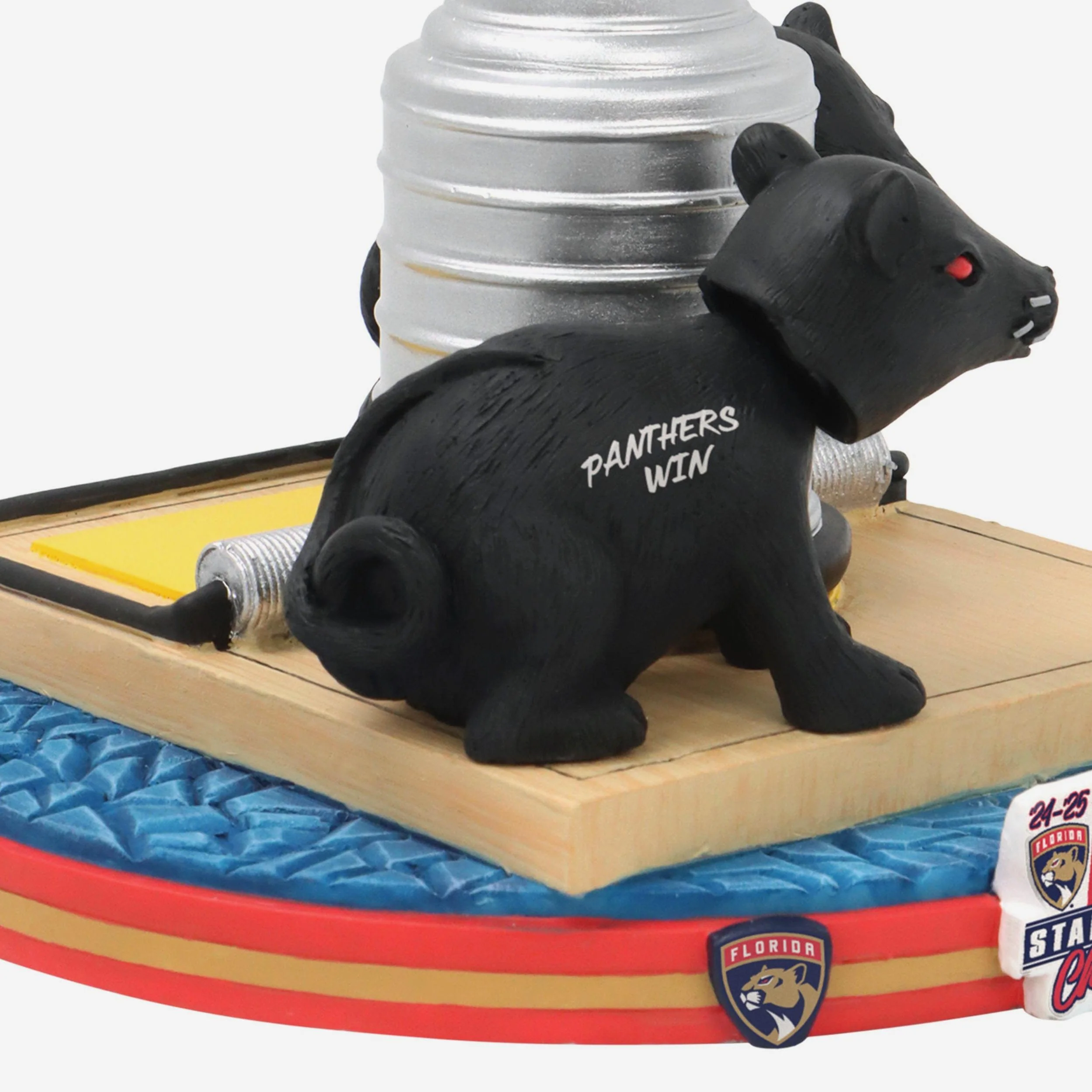 Florida Panthers 2025 Back To Back Stanley Cup Champions Rat Trick Mini Bobblehead Scene - Image 3