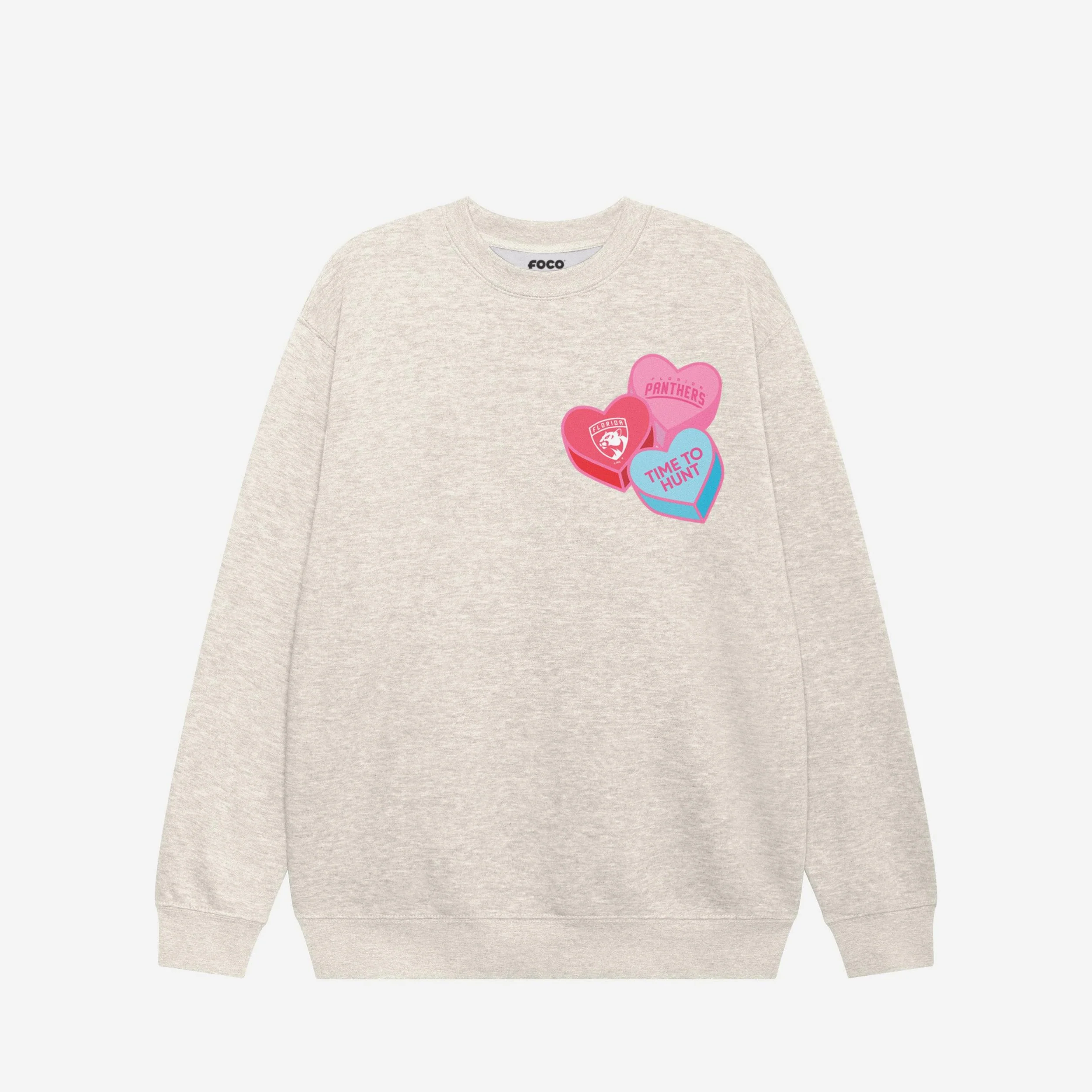 Florida Panthers Candy Heart Crew Neck Sweatshirt