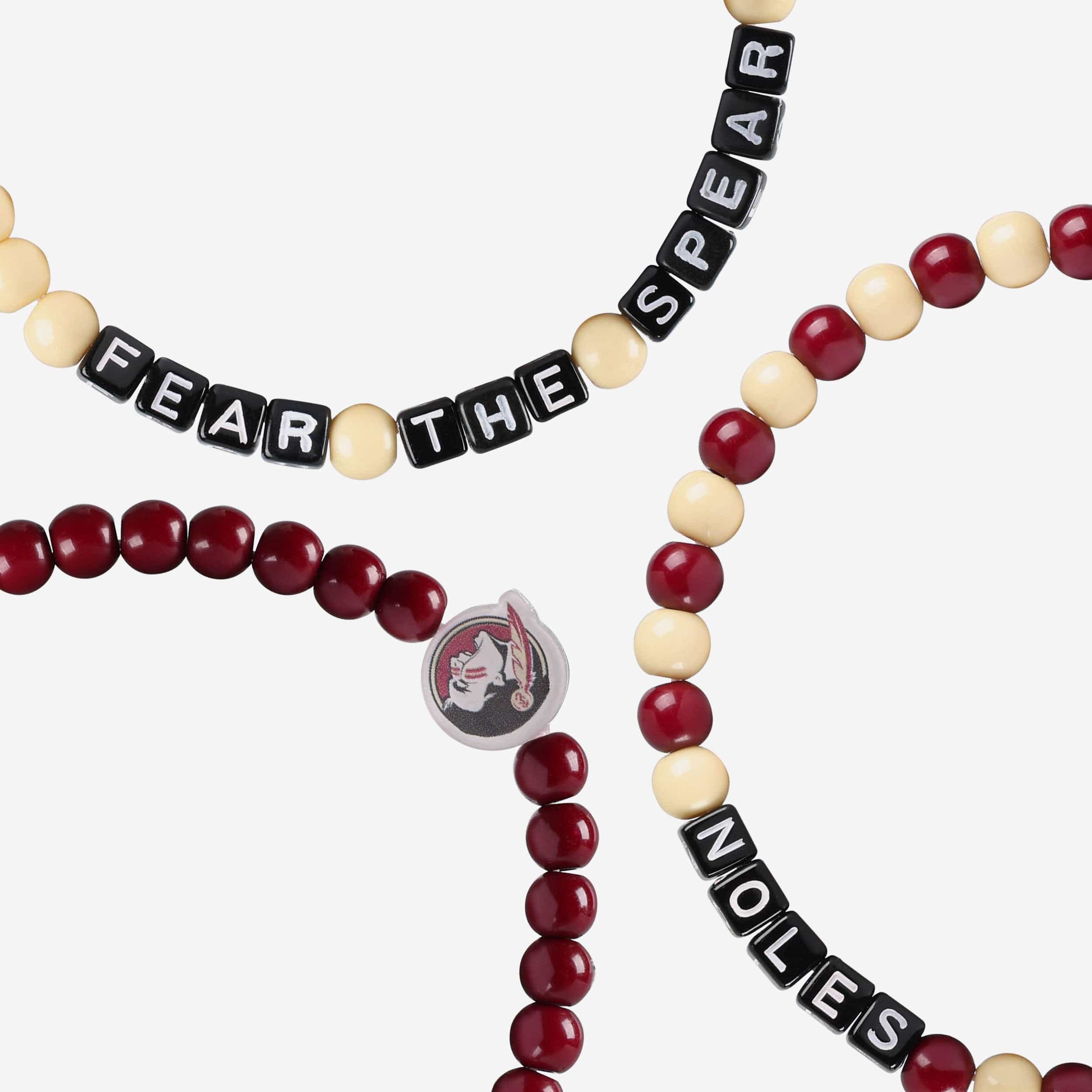 Florida State Seminoles 3 Pack Beaded Friendship Bracelet - Image 2