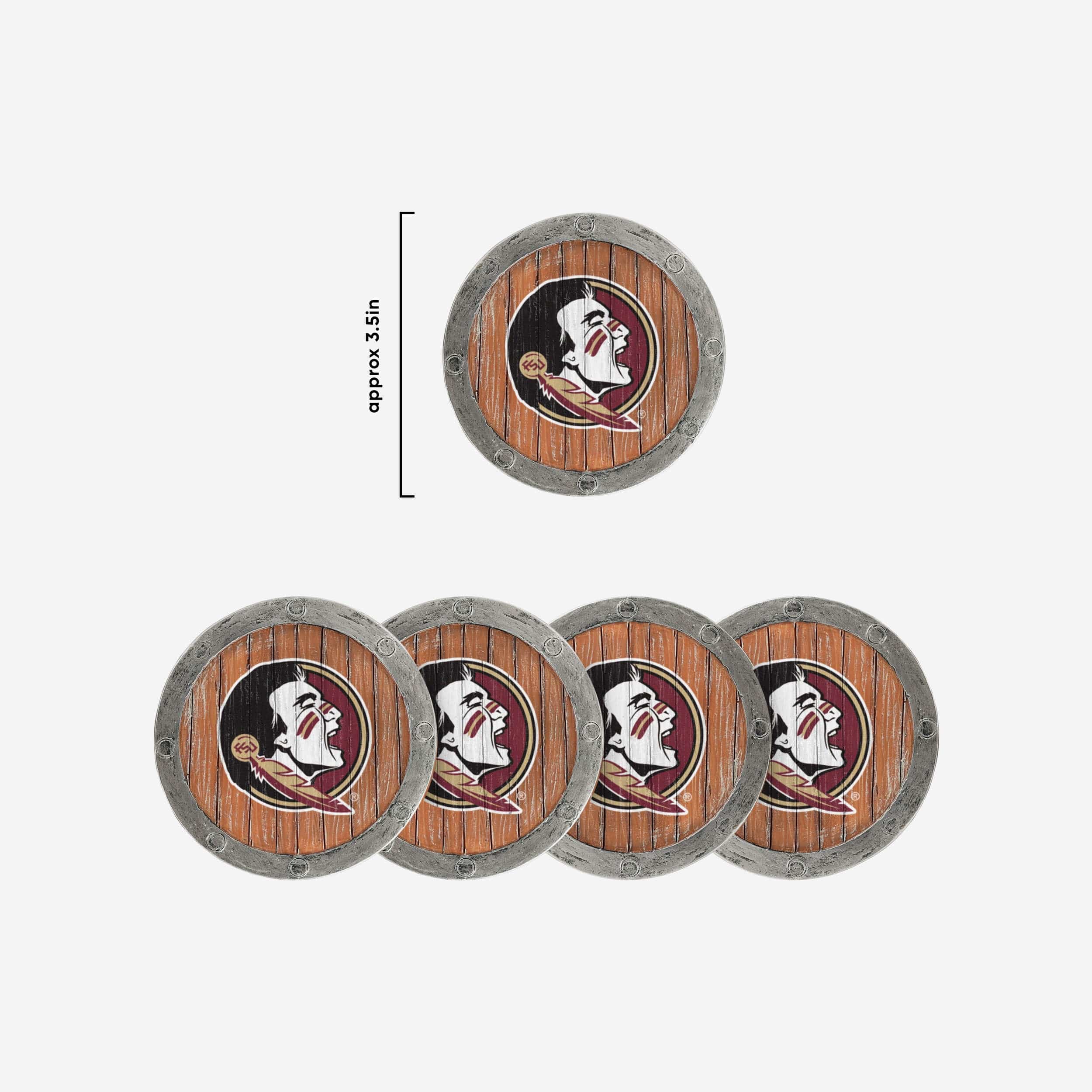 Florida State Seminoles 5 Pack Barrel Coaster Set - Image 5