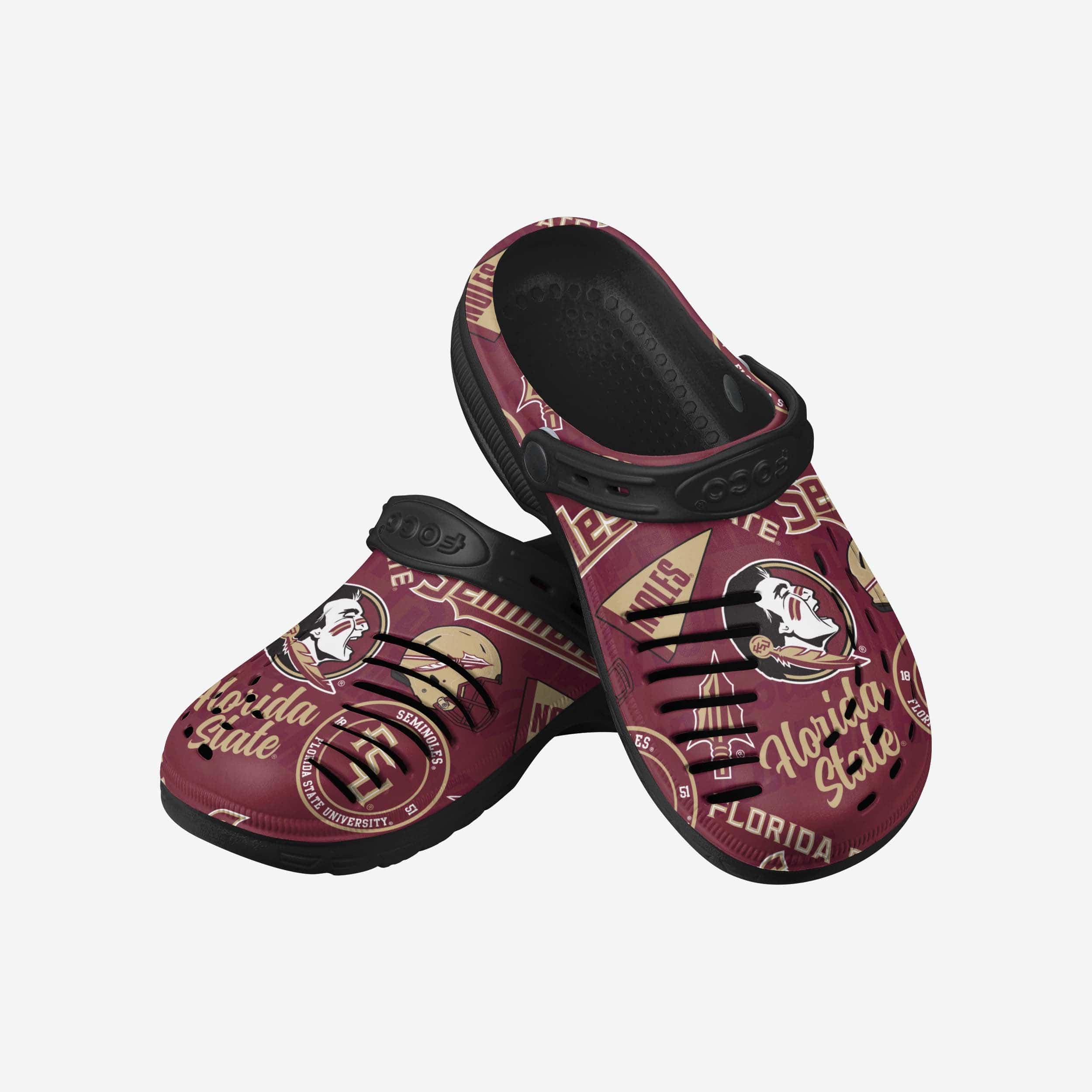 Florida State Seminoles Historic Print Clog With Strap - Image 3