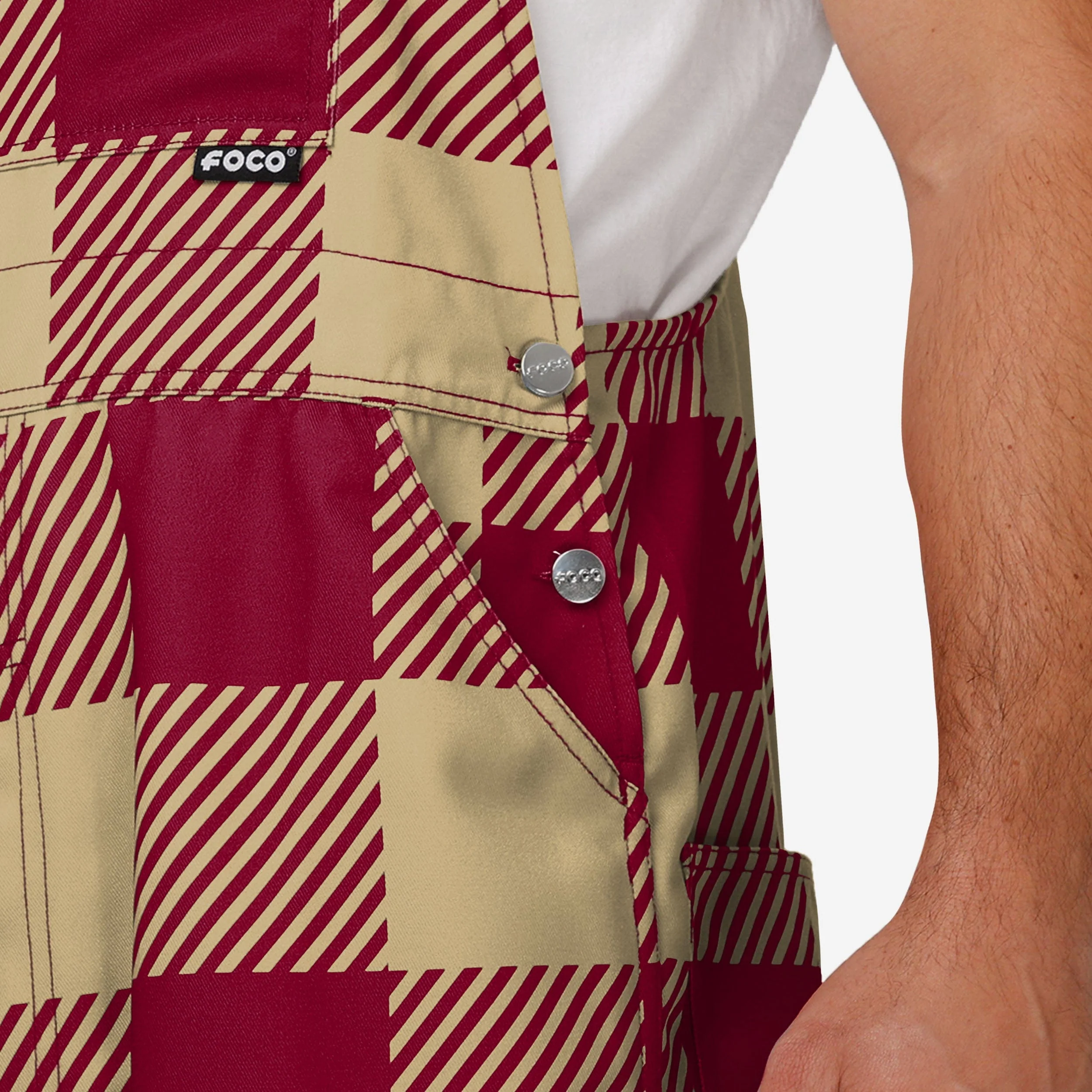 Florida State Seminoles Mens Plaid Bib Overalls - Image 5