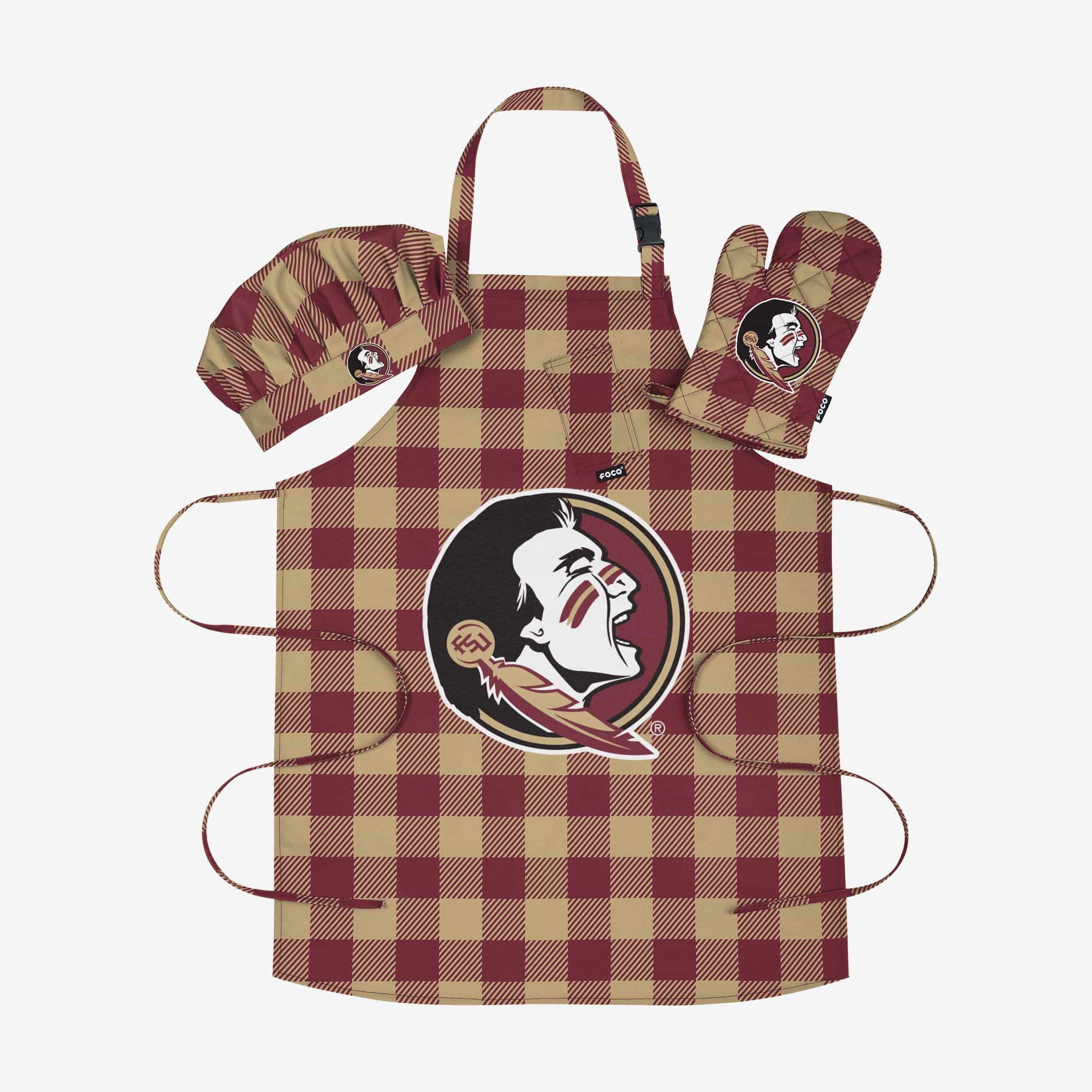 Florida State Seminoles Plaid Chef Set
