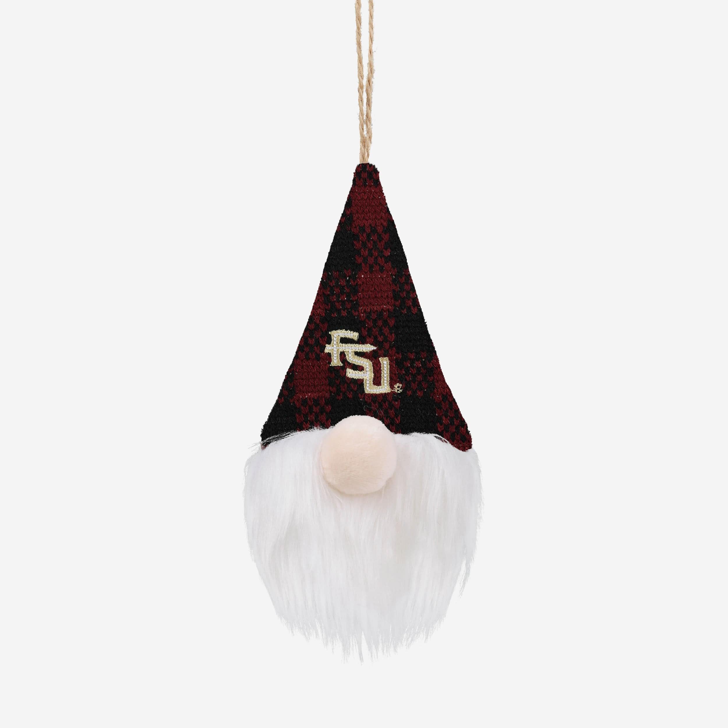 Florida State Seminoles Plaid Hat Plush Gnome Ornament