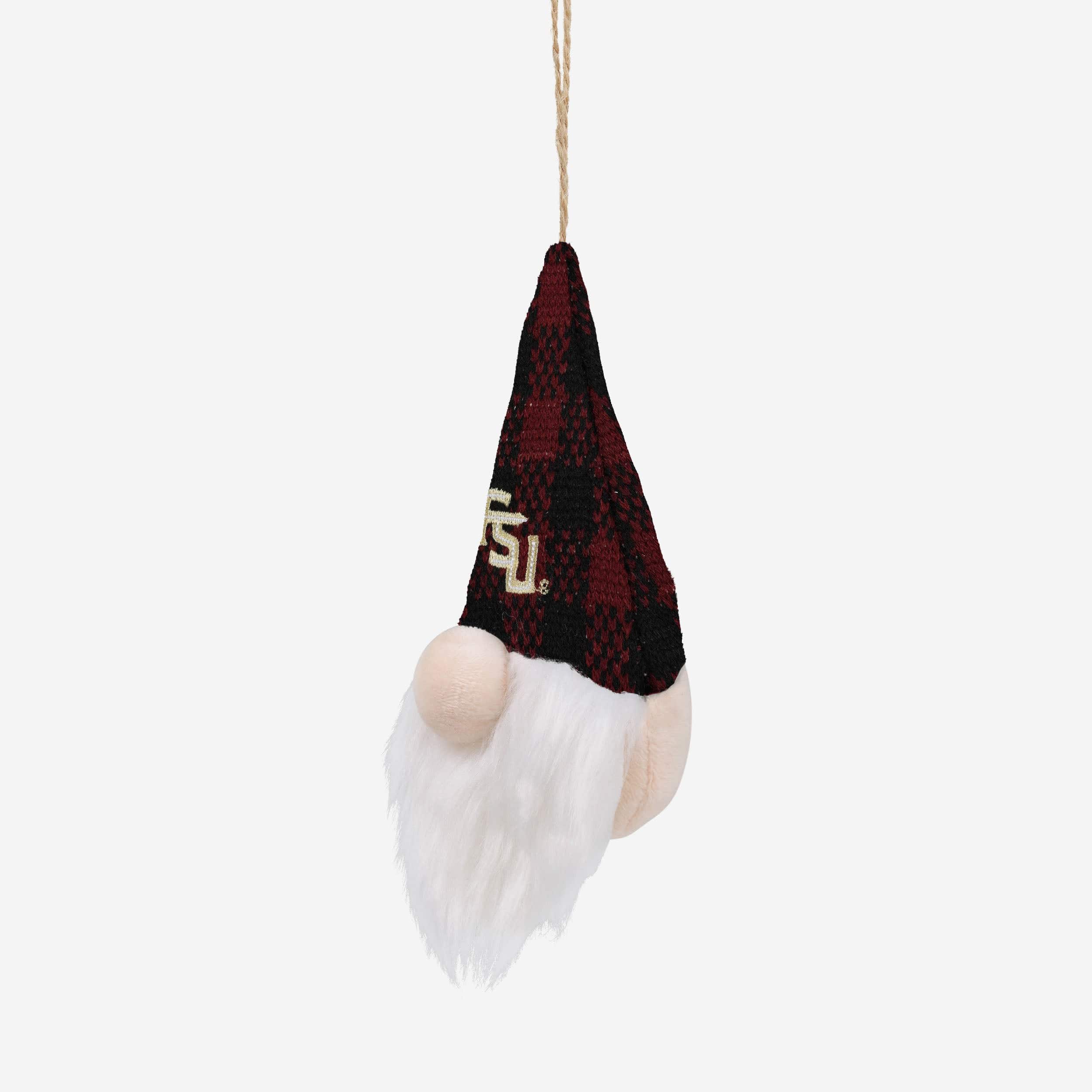Florida State Seminoles Plaid Hat Plush Gnome Ornament - Image 2