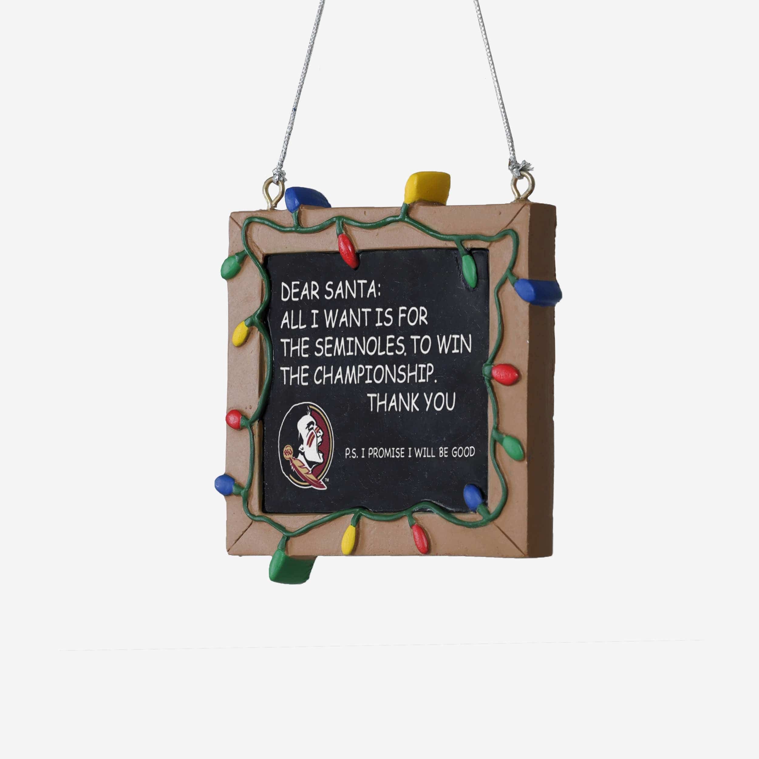 Florida State Seminoles Resin Chalkboard Sign Ornament - Image 2