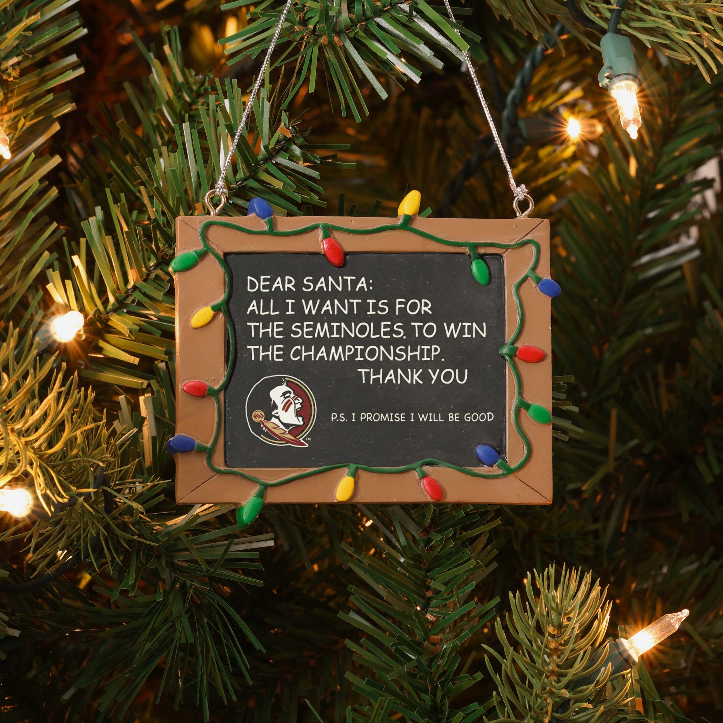 Florida State Seminoles Resin Chalkboard Sign Ornament - Image 3