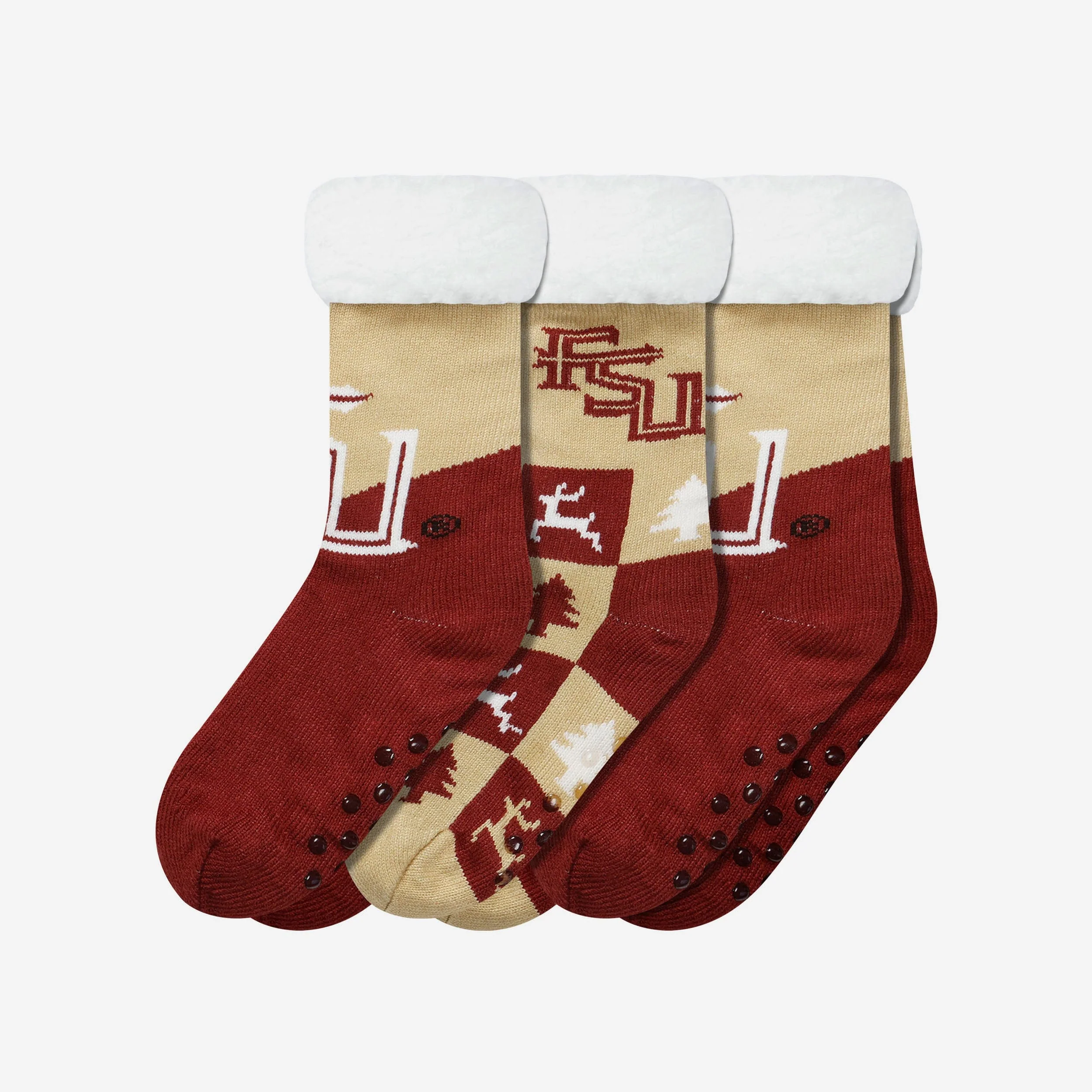 Florida State Seminoles Womens Fan Footy 3 Pack Slipper Socks